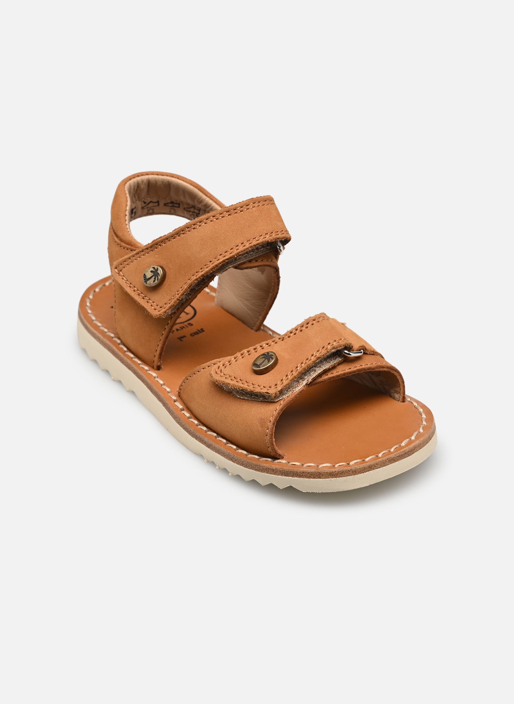Sandales Waff Easy garçon marron Pom d Api Sandales Waff Easy garçon marron CAMEL