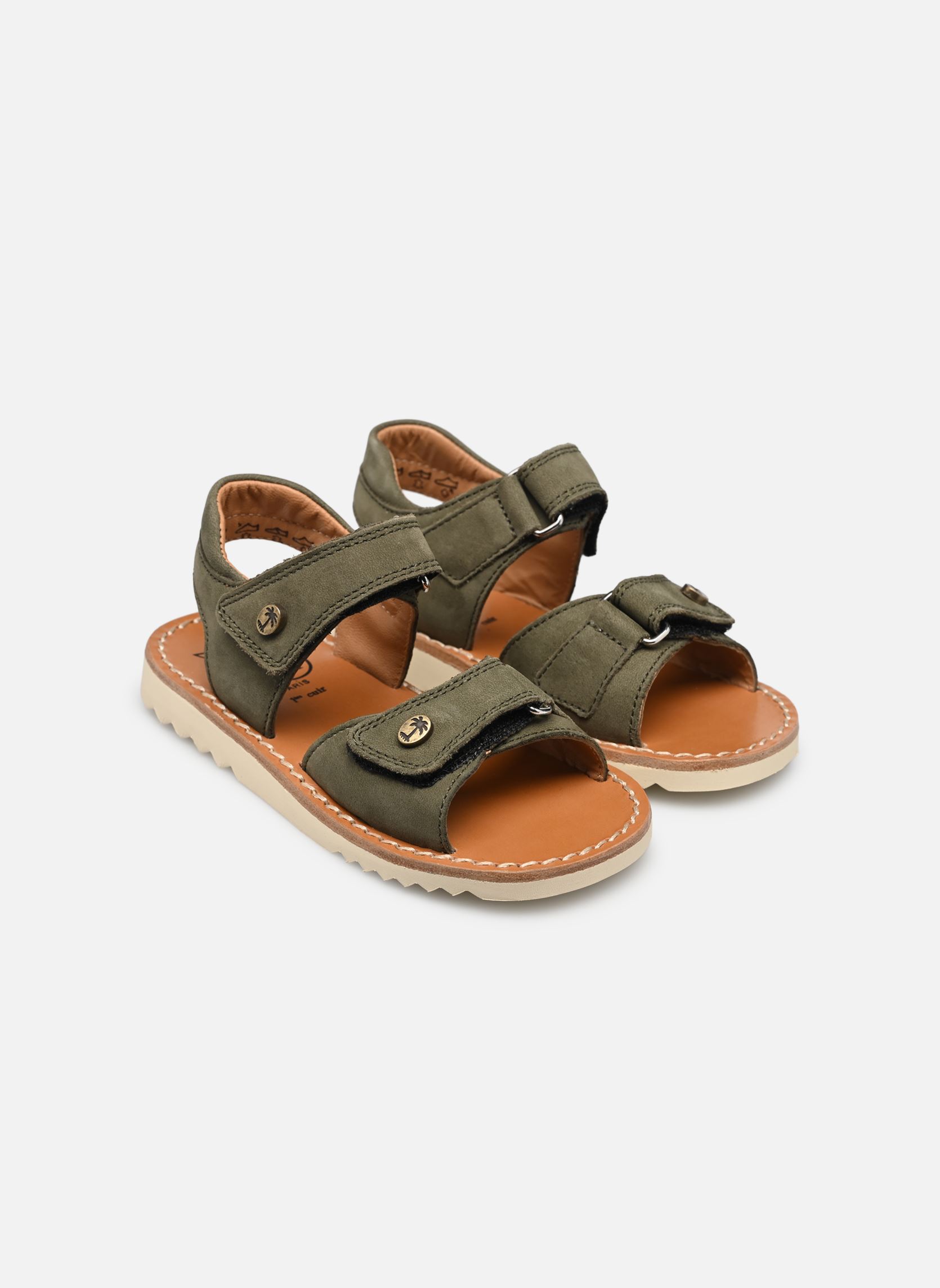 Sandales Waff Easy garçon vert Pom d Api Sandales Waff Easy garçon vert KAKI