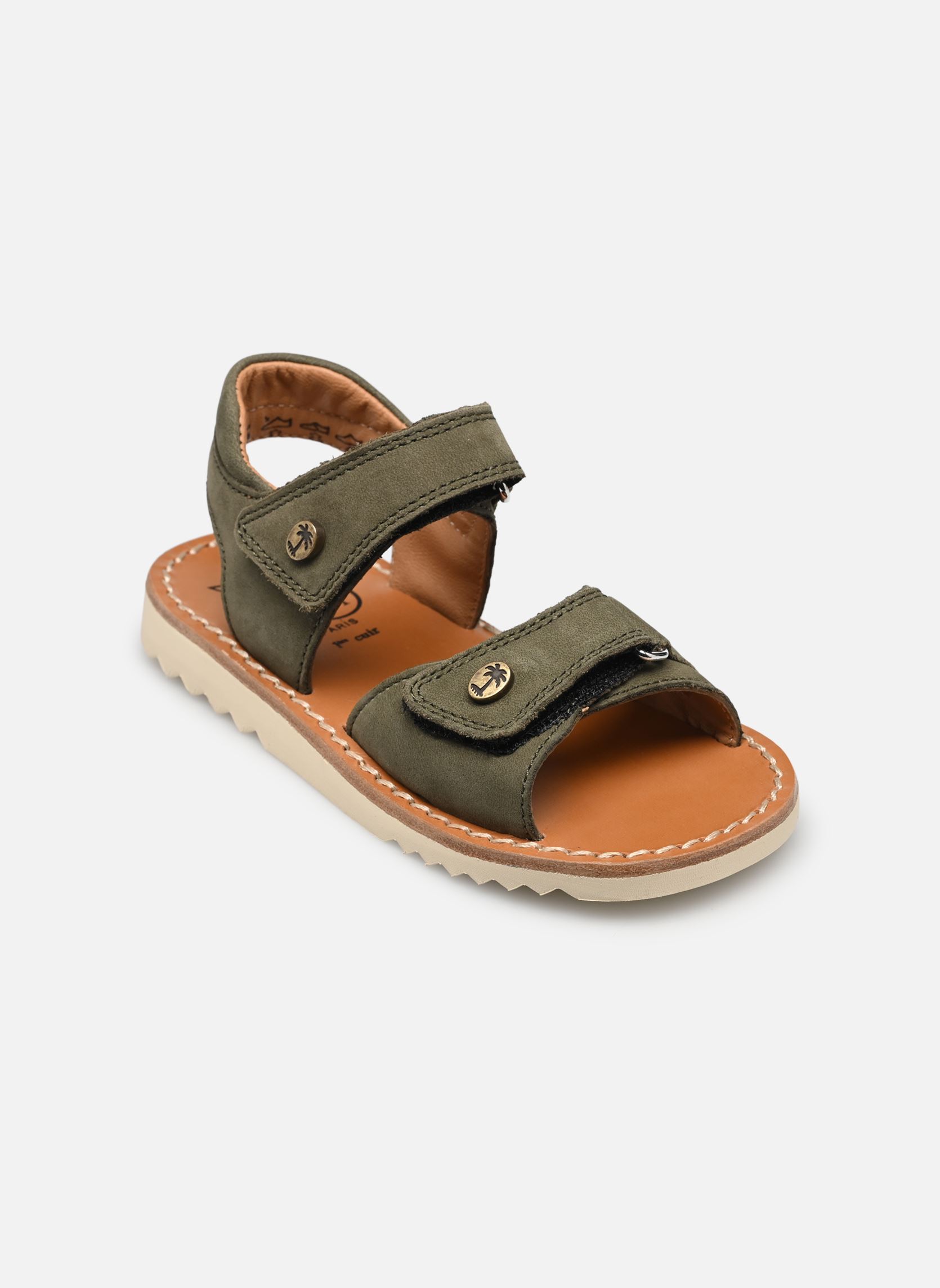 Sandales Waff Easy garçon vert Pom d Api Sandales Waff Easy garçon vert KAKI