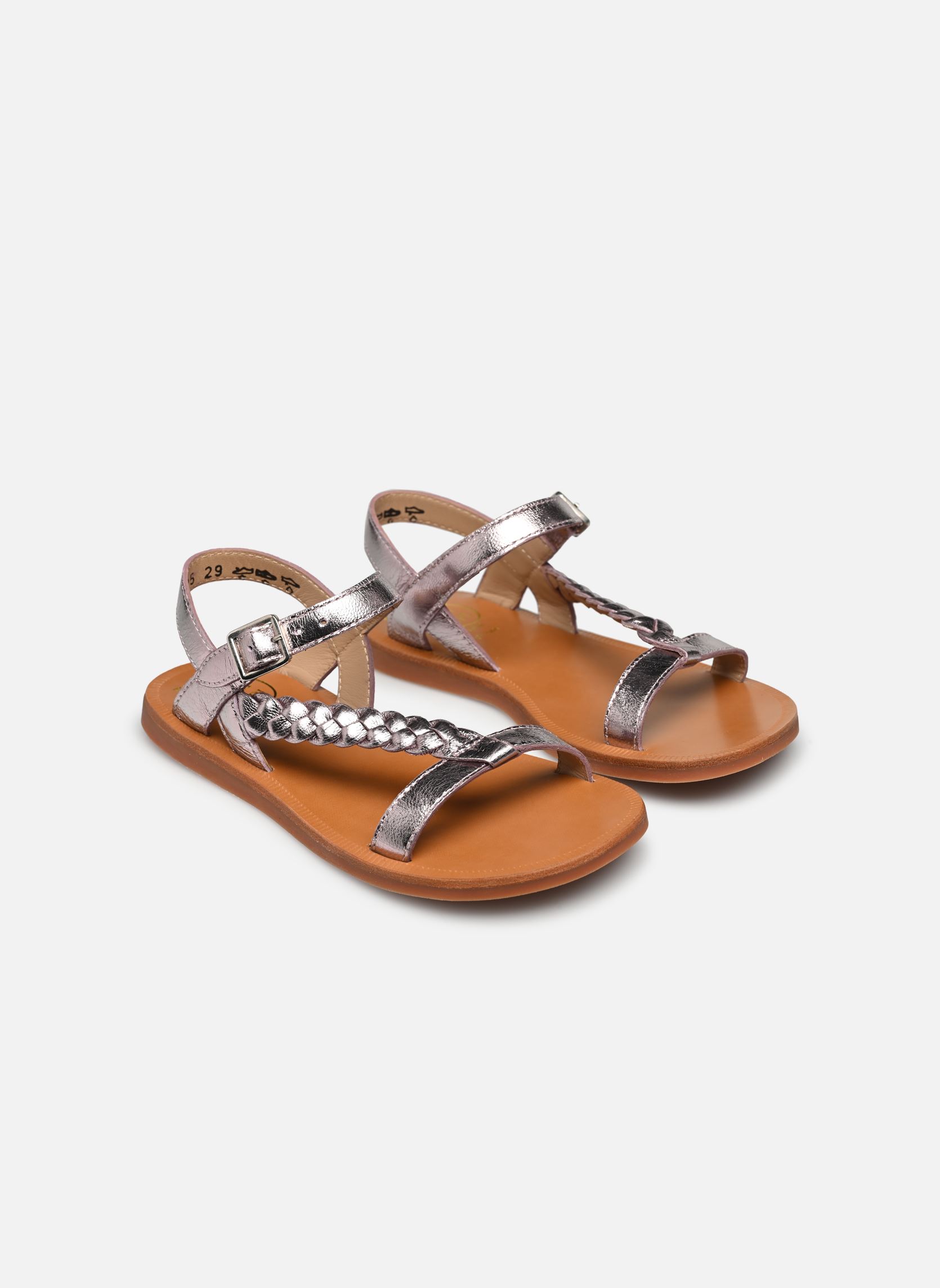 Sandales Plagette Antik fille argent Pom d Api Sandales Plagette Antik fille argent POWDER