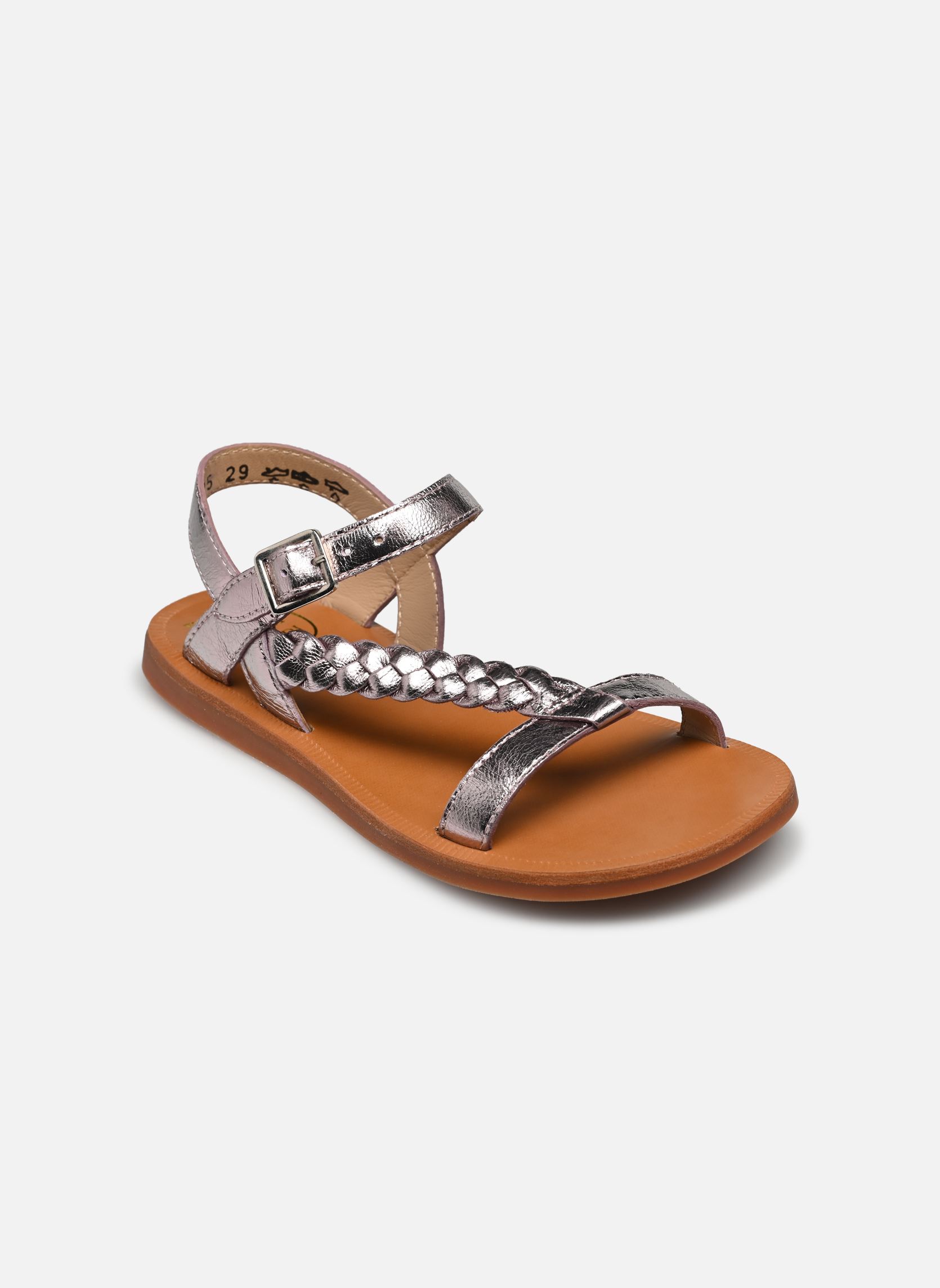 Sandales Plagette Antik fille argent Pom d Api Sandales Plagette Antik fille argent POWDER