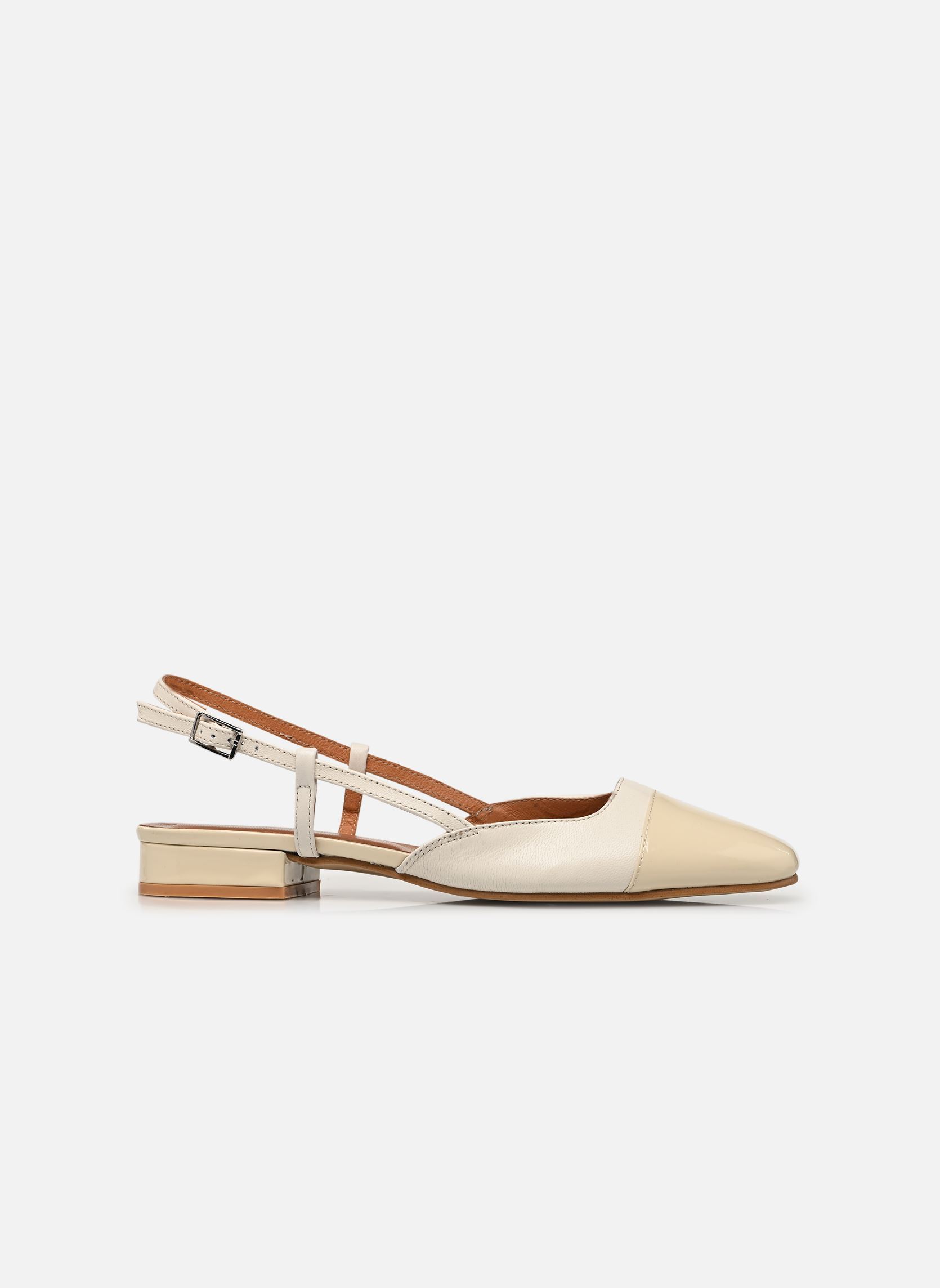 Slingback pumps DHAPOU dames wit Jonak Slingback pumps DHAPOU dames wit VERNIS/CUIR ECRU/ECRU