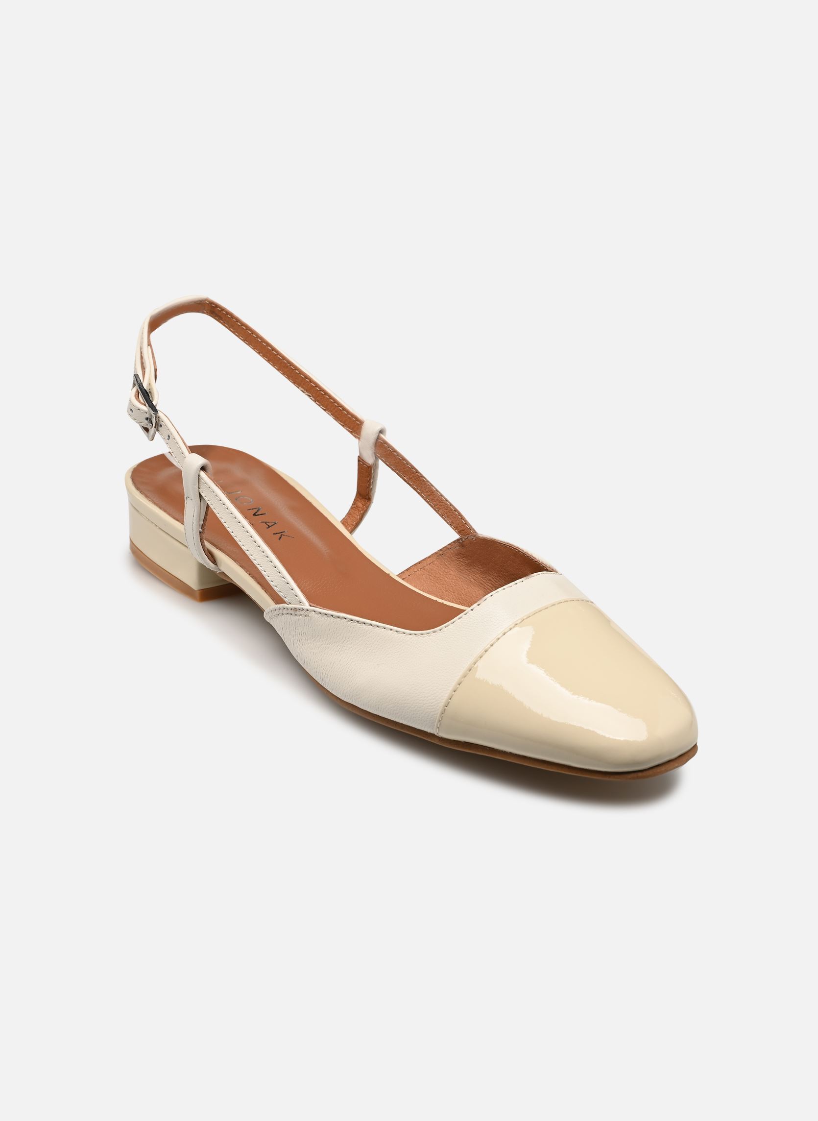 Slingback pumps DHAPOU dames wit Jonak Slingback pumps DHAPOU dames wit VERNIS/CUIR ECRU/ECRU