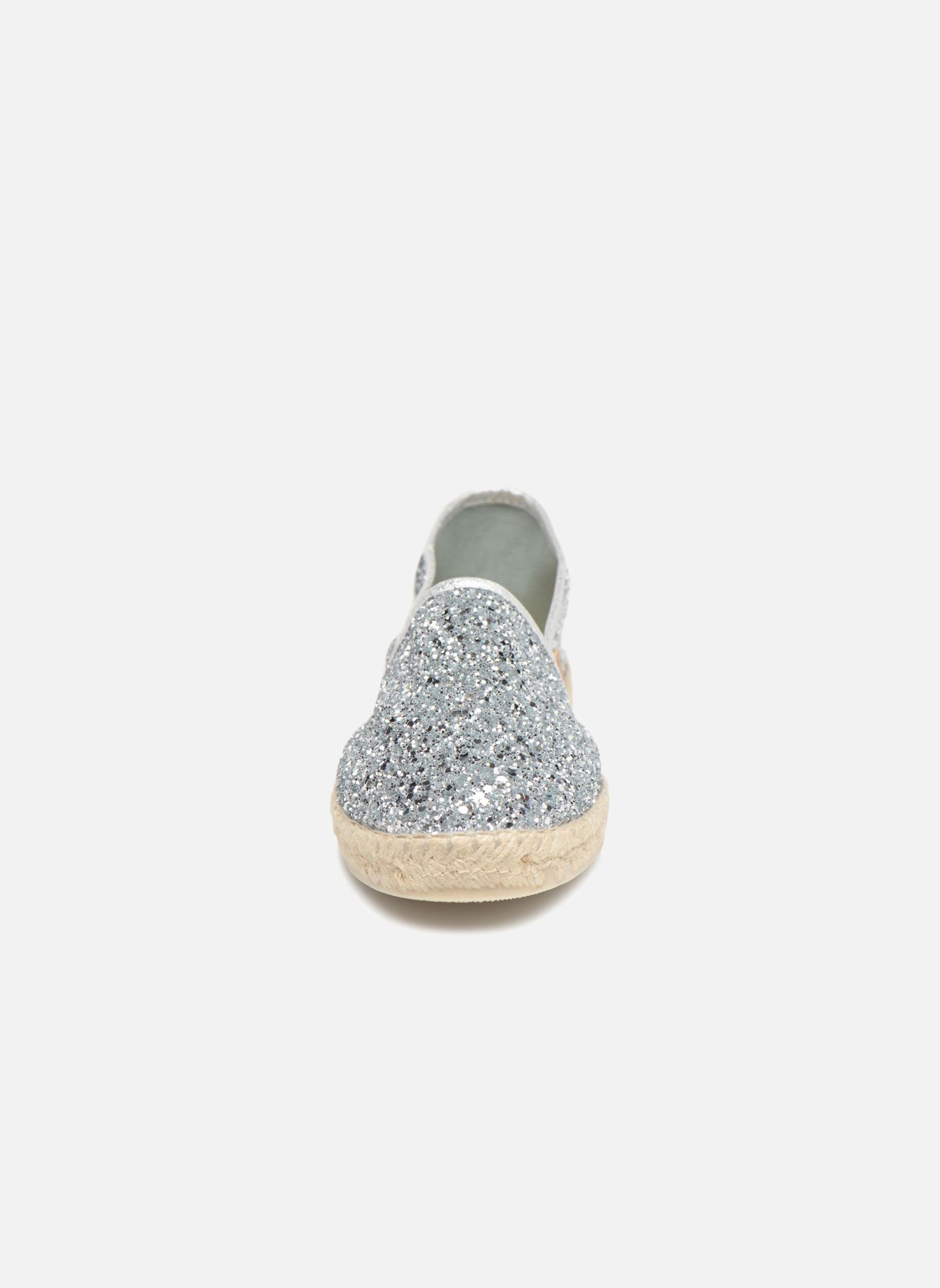 Platte espadrilles Espadrille 324 Glitter dames zilver La maison de l'espadrille Platte espadrilles Espadrille 324 Glitter dames zilver Argent
