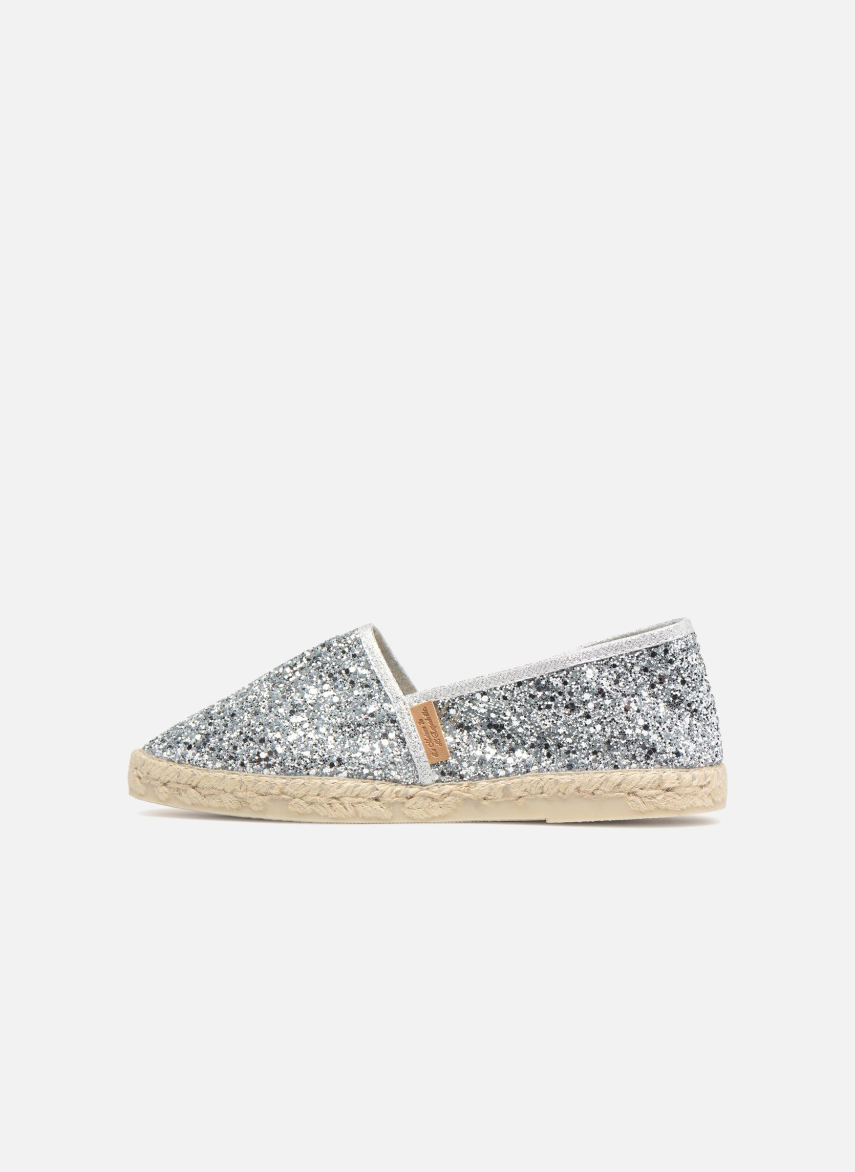Platte espadrilles Espadrille 324 Glitter dames zilver La maison de l'espadrille Platte espadrilles Espadrille 324 Glitter dames zilver Argent