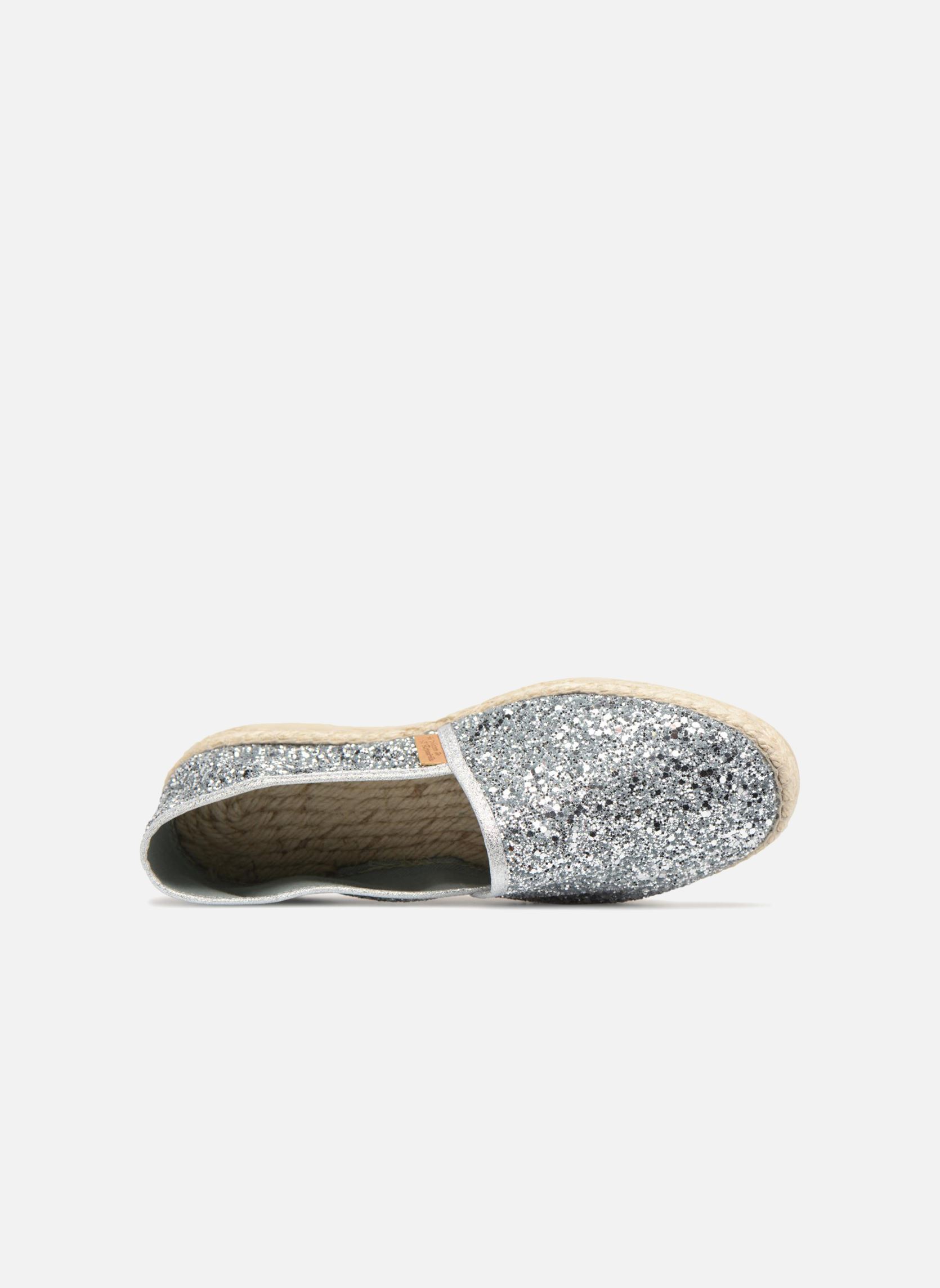 Platte espadrilles Espadrille 324 Glitter dames zilver La maison de l'espadrille Platte espadrilles Espadrille 324 Glitter dames zilver Argent
