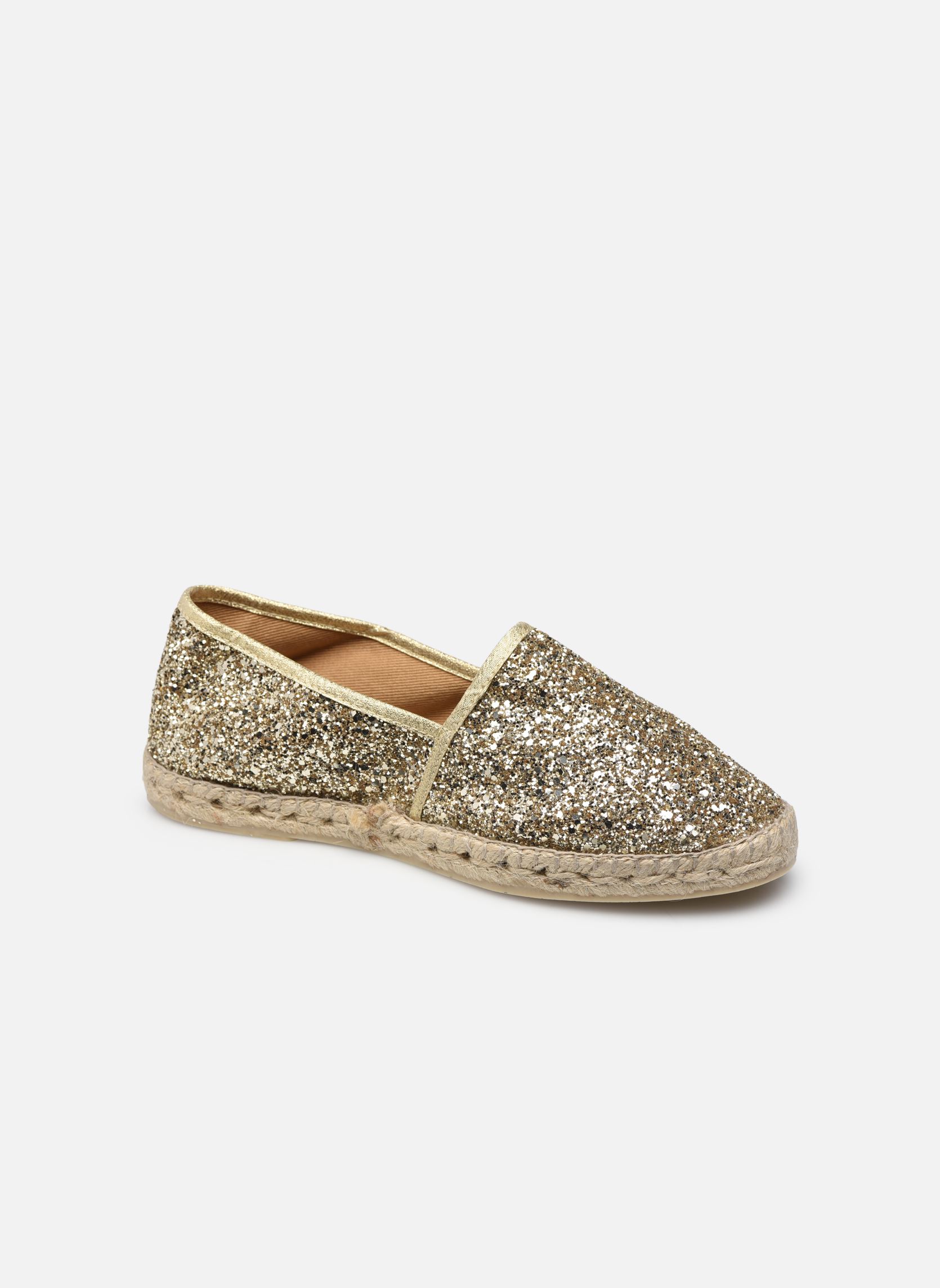 Espadrilles plates Espadrille 324 Glitter femme or et bronze La maison de l'espadrille Espadrilles plates Espadrille 324 Glitter femme or et bronze Or