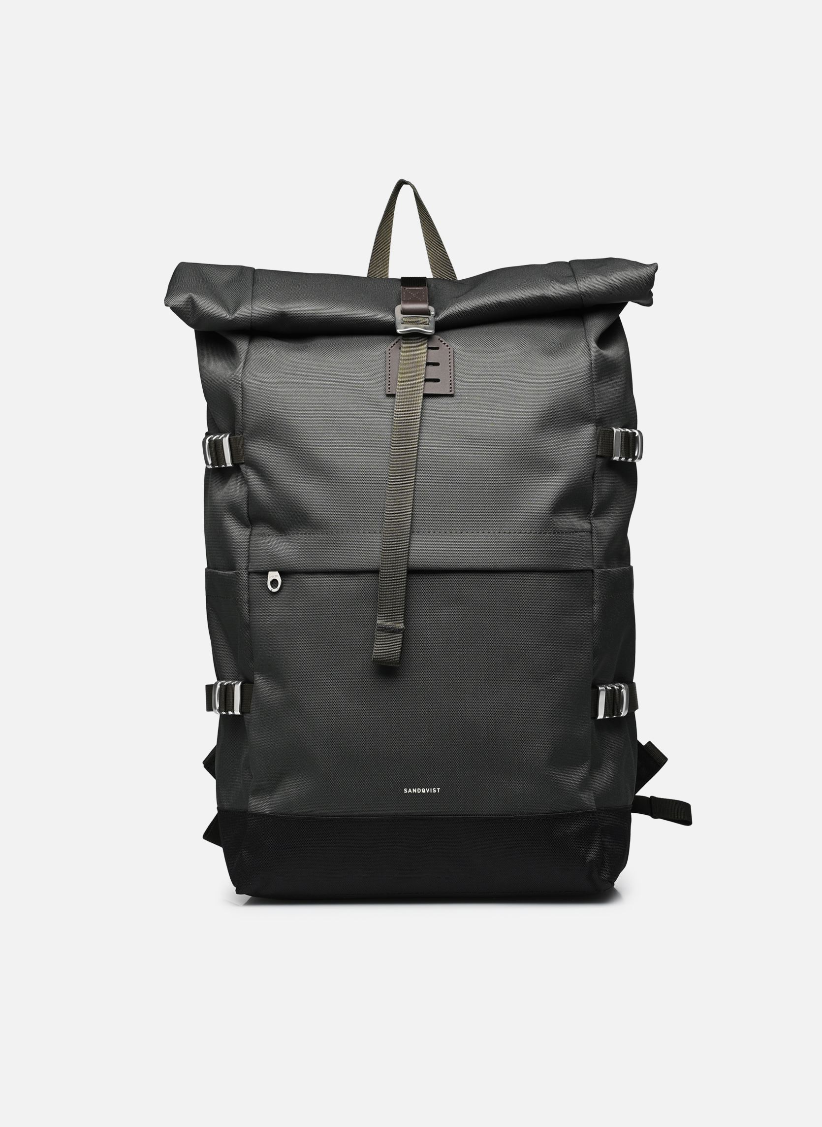 Rucksäcke Icon Rolltop Backpack L grün SANDQVIST Rucksäcke Icon Rolltop Backpack L grün Dawn Green with dark brown lea