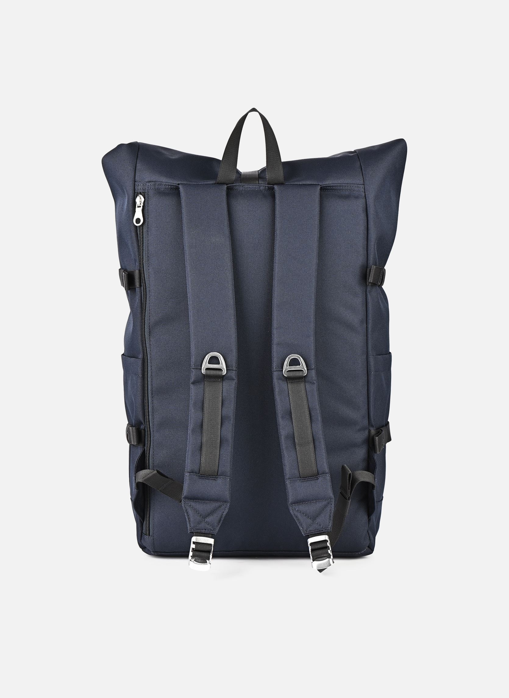 Rugtassen Icon Rolltop Backpack L blauw SANDQVIST Rugtassen Icon Rolltop Backpack L blauw Navy with black leather