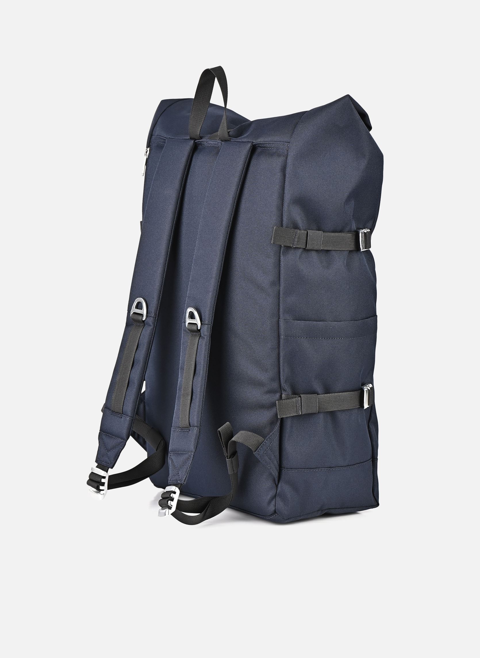 Rugtassen Icon Rolltop Backpack L blauw SANDQVIST Rugtassen Icon Rolltop Backpack L blauw Navy with black leather