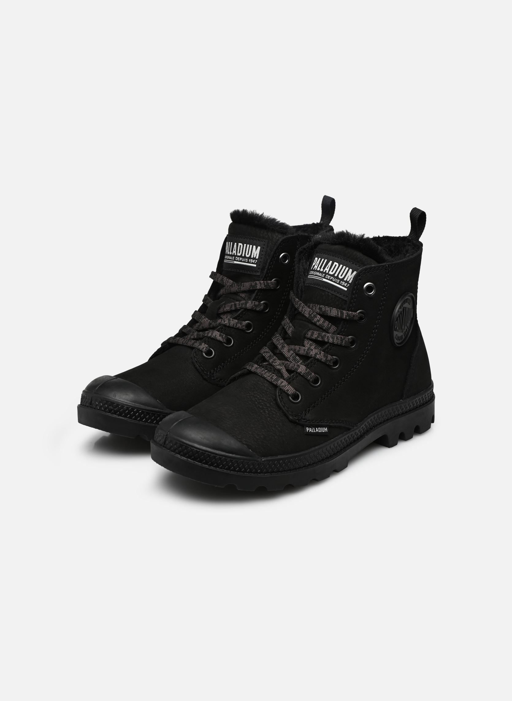 Geschnürte Stiefeletten PAMPA HI ZIP WOOL W damen schwarz Palladium Geschnürte Stiefeletten PAMPA HI ZIP WOOL W damen schwarz BLACK BLACK