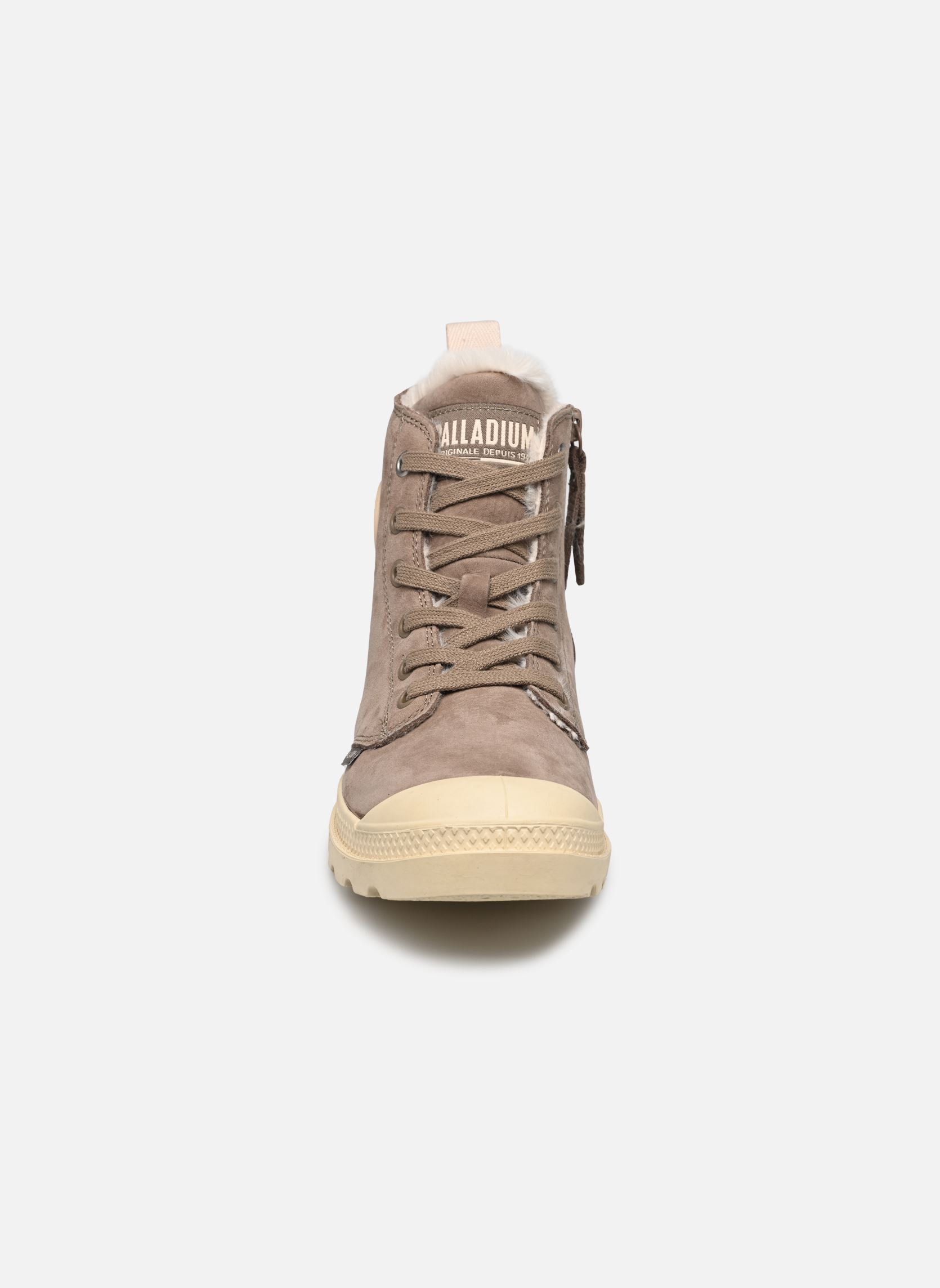 Botines con cordones PAMPA HI ZIP WOOL W mujer gris Palladium Botines con cordones PAMPA HI ZIP WOOL W mujer gris BROWN