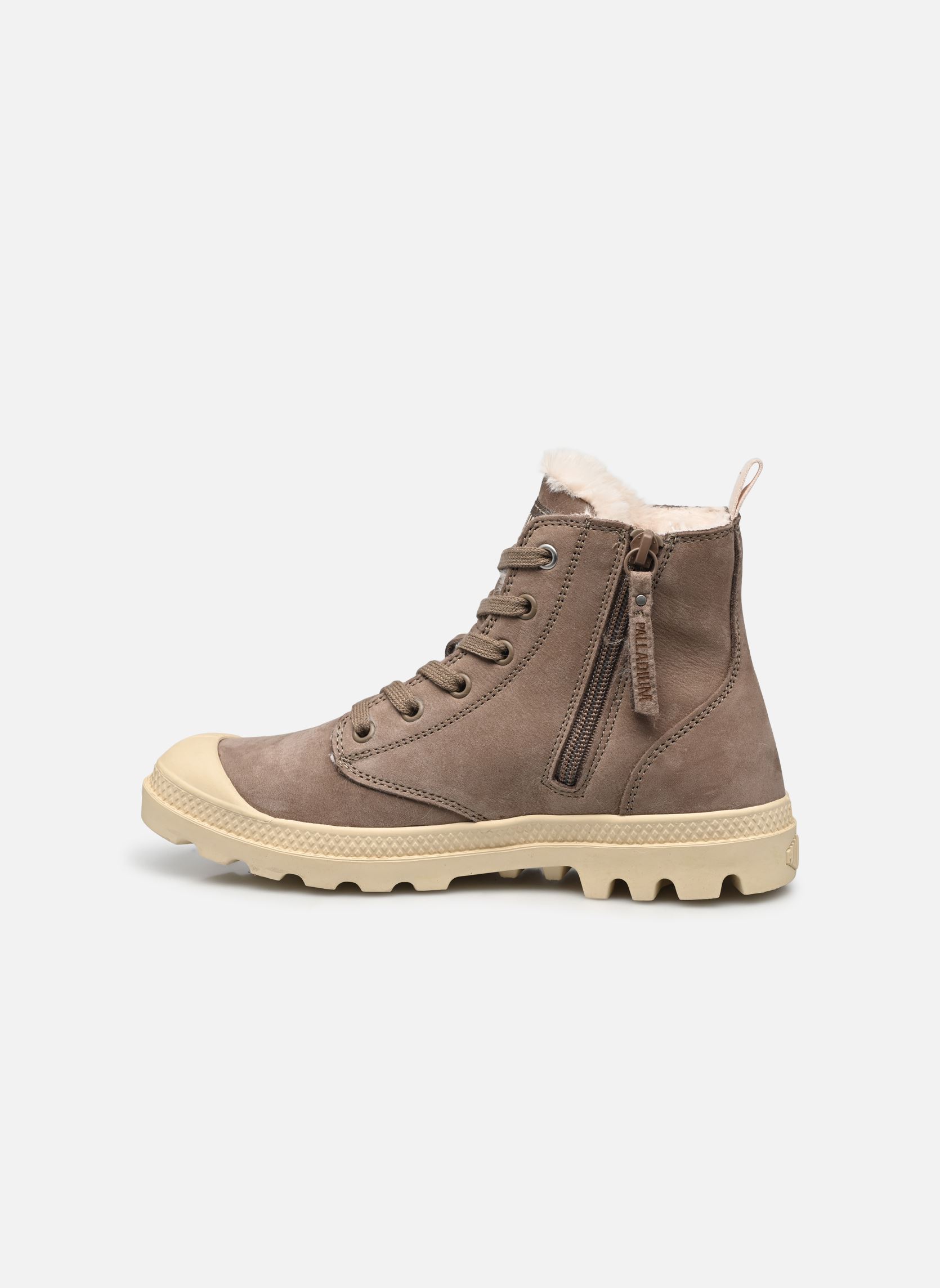 Botines con cordones PAMPA HI ZIP WOOL W mujer gris Palladium Botines con cordones PAMPA HI ZIP WOOL W mujer gris BROWN
