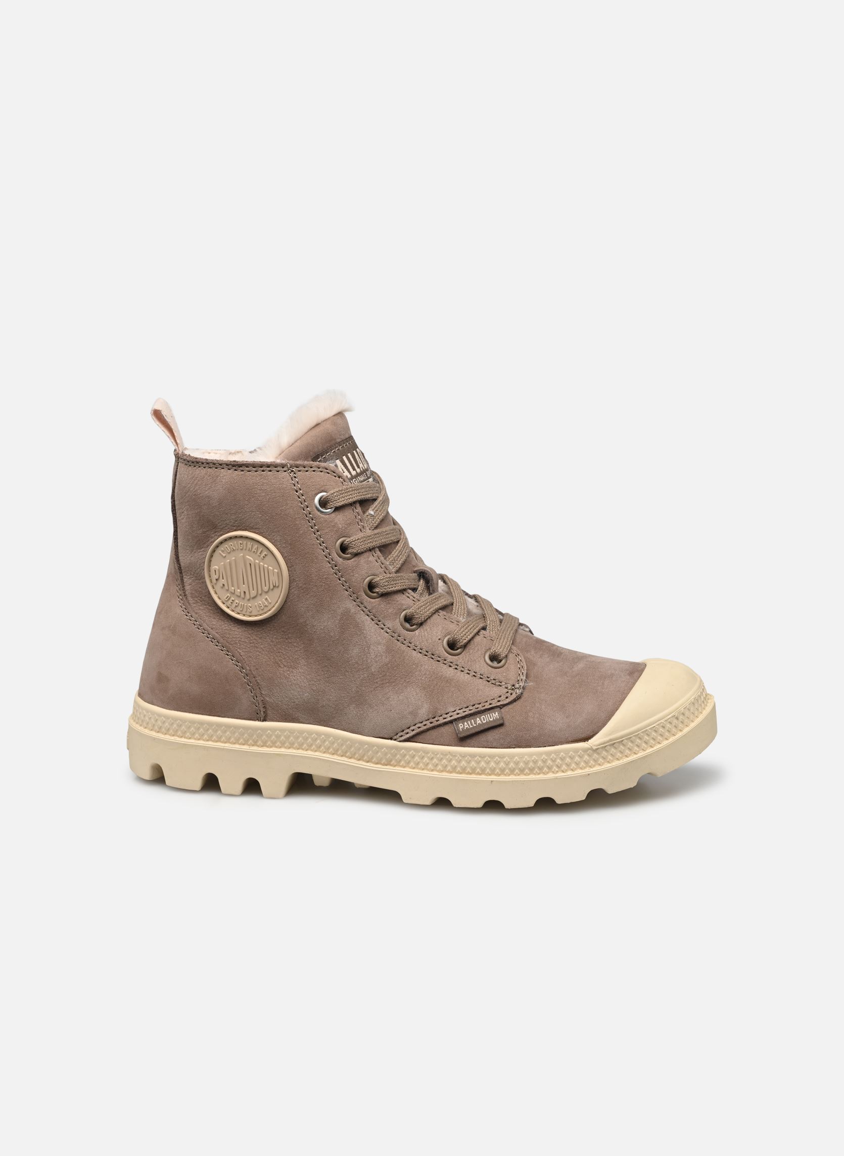 Botines con cordones PAMPA HI ZIP WOOL W mujer gris Palladium Botines con cordones PAMPA HI ZIP WOOL W mujer gris BROWN