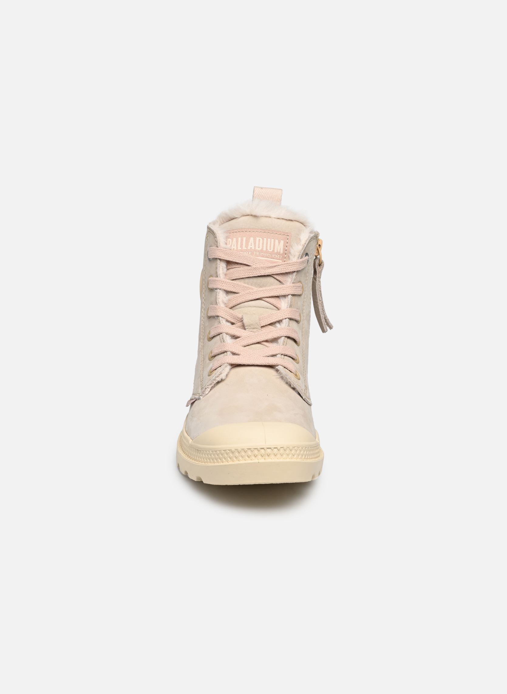 Geschnürte Stiefeletten PAMPA HI ZIP WOOL W damen rosa Palladium Geschnürte Stiefeletten PAMPA HI ZIP WOOL W damen rosa WARM SAND