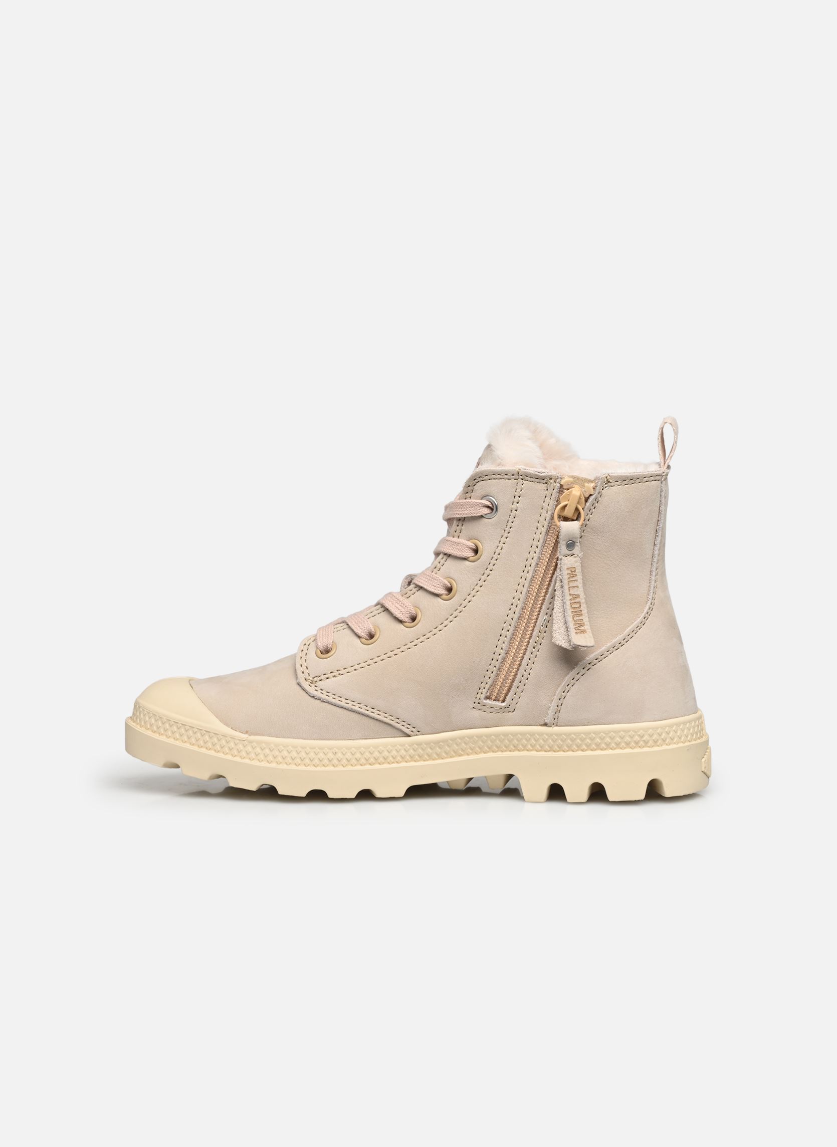 Geschnürte Stiefeletten PAMPA HI ZIP WOOL W damen rosa Palladium Geschnürte Stiefeletten PAMPA HI ZIP WOOL W damen rosa WARM SAND