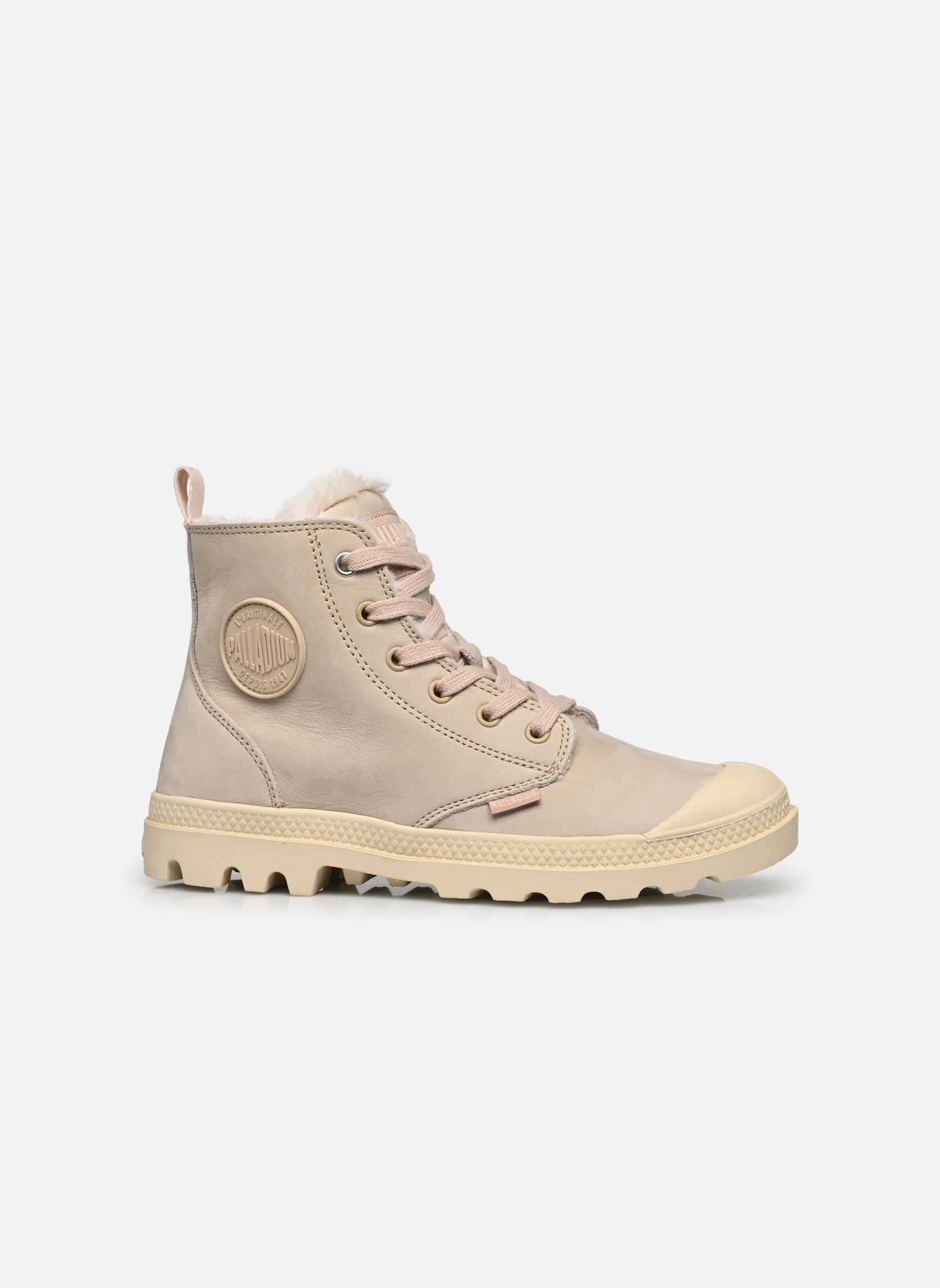 Geschnürte Stiefeletten PAMPA HI ZIP WOOL W damen rosa Palladium Geschnürte Stiefeletten PAMPA HI ZIP WOOL W damen rosa WARM SAND