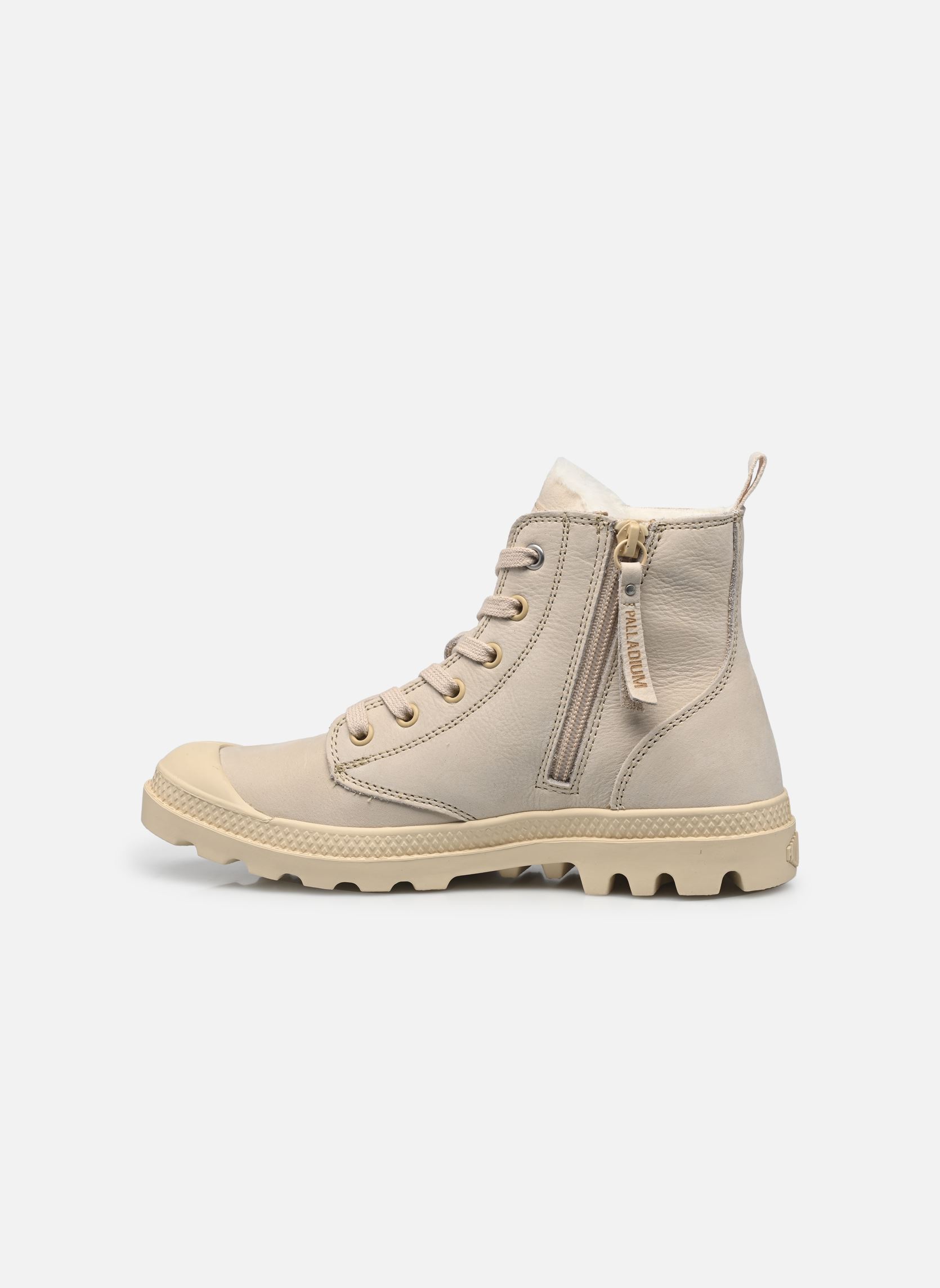Geschnürte Stiefeletten PAMPA HI ZIP WOOL W damen beige Palladium Geschnürte Stiefeletten PAMPA HI ZIP WOOL W damen beige SAHARA