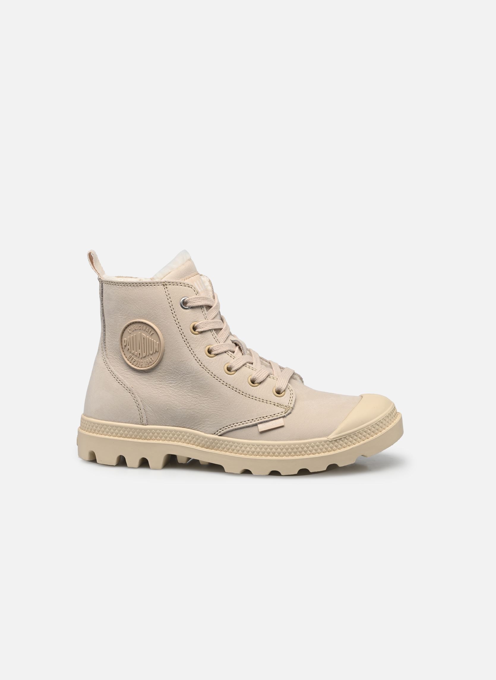 Geschnürte Stiefeletten PAMPA HI ZIP WOOL W damen beige Palladium Geschnürte Stiefeletten PAMPA HI ZIP WOOL W damen beige SAHARA