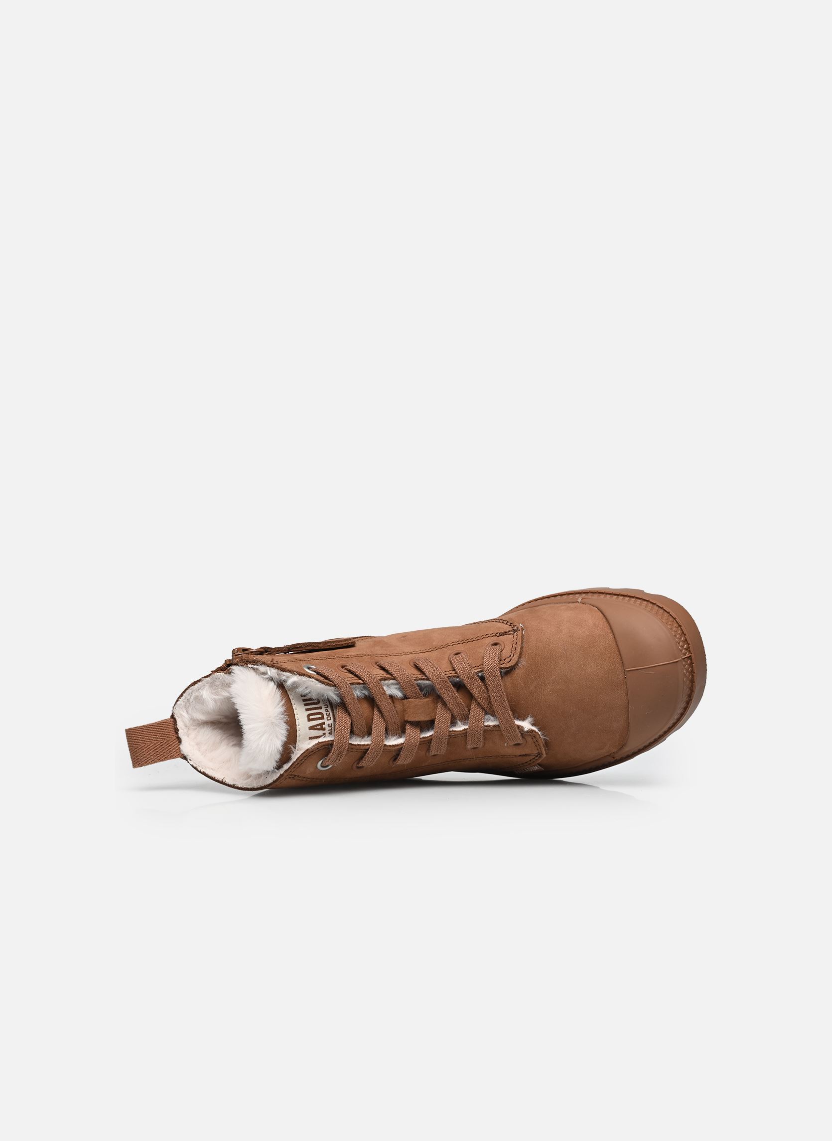 Bottines à lacets PAMPA HI ZIP WOOL W femme rose Palladium Bottines à lacets PAMPA HI ZIP WOOL W femme rose RAW BROWN