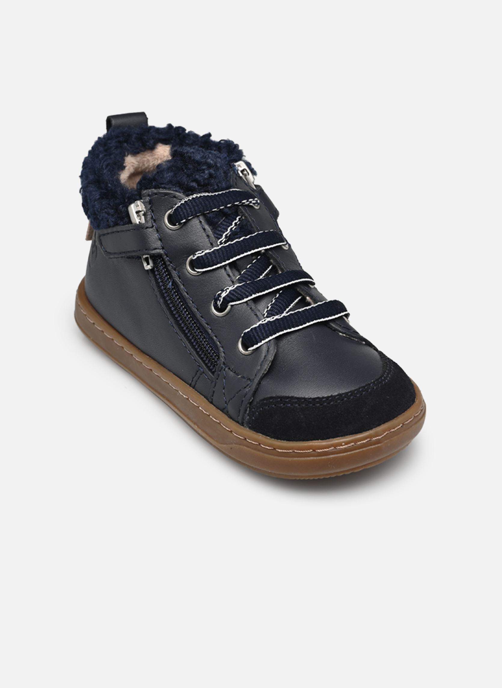 Chaussures premiers pas Bouba Zip Wool garçon bleu Shoo Pom Chaussures premiers pas Bouba Zip Wool garçon bleu NAVY