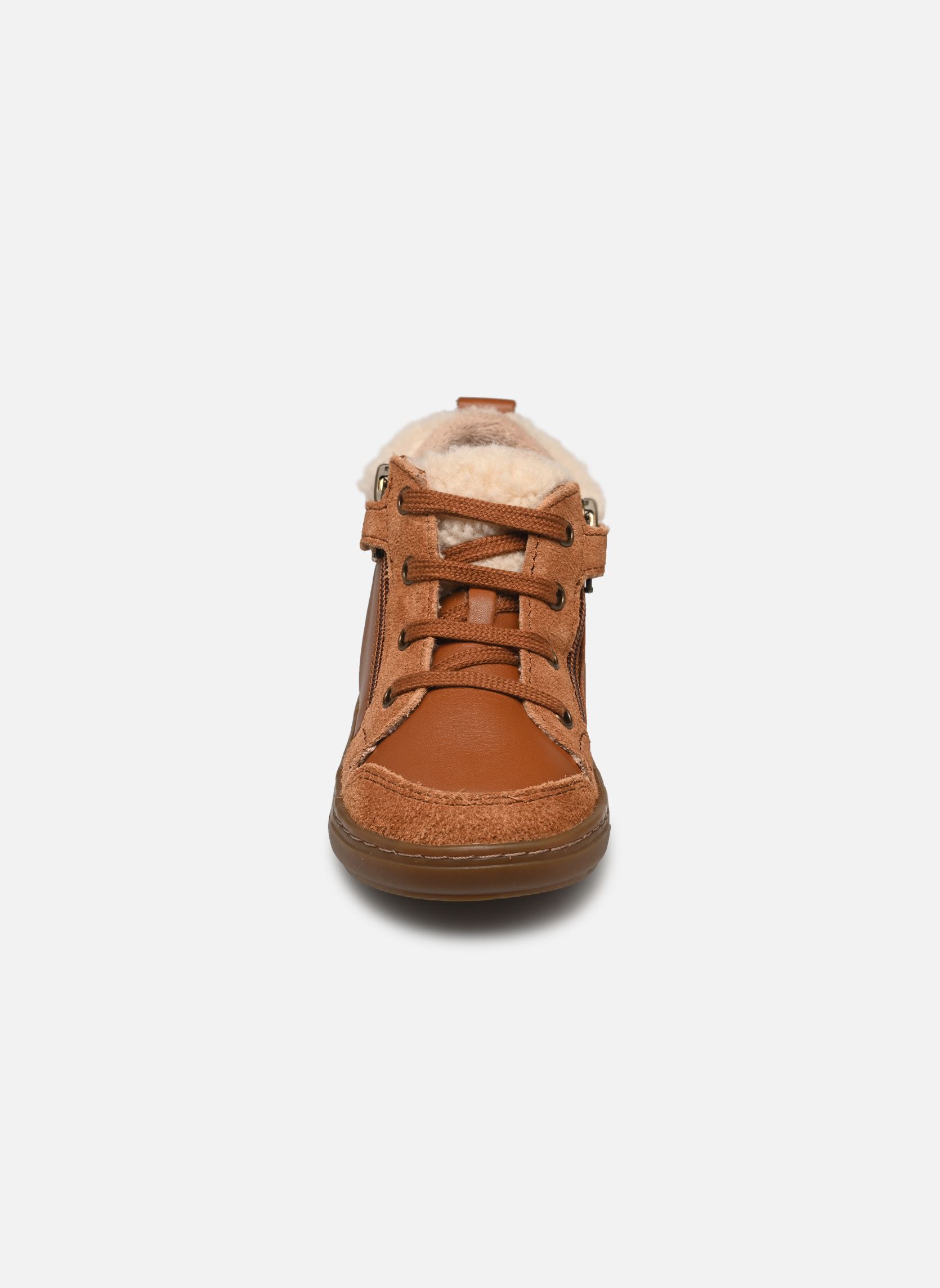 Chaussures premiers pas Bouba Zip Wool garçon marron Shoo Pom Chaussures premiers pas Bouba Zip Wool garçon marron CAMEL-OFF WHITE 2