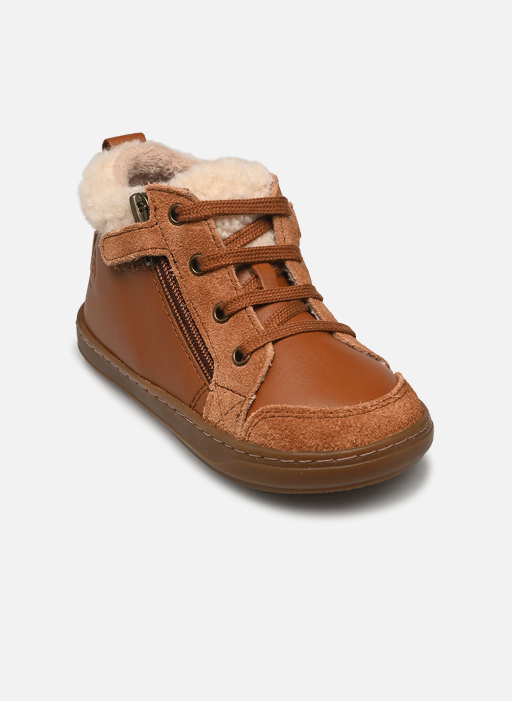 Chaussures premiers pas Bouba Zip Wool garçon marron Shoo Pom Chaussures premiers pas Bouba Zip Wool garçon marron CAMEL-OFF WHITE 2