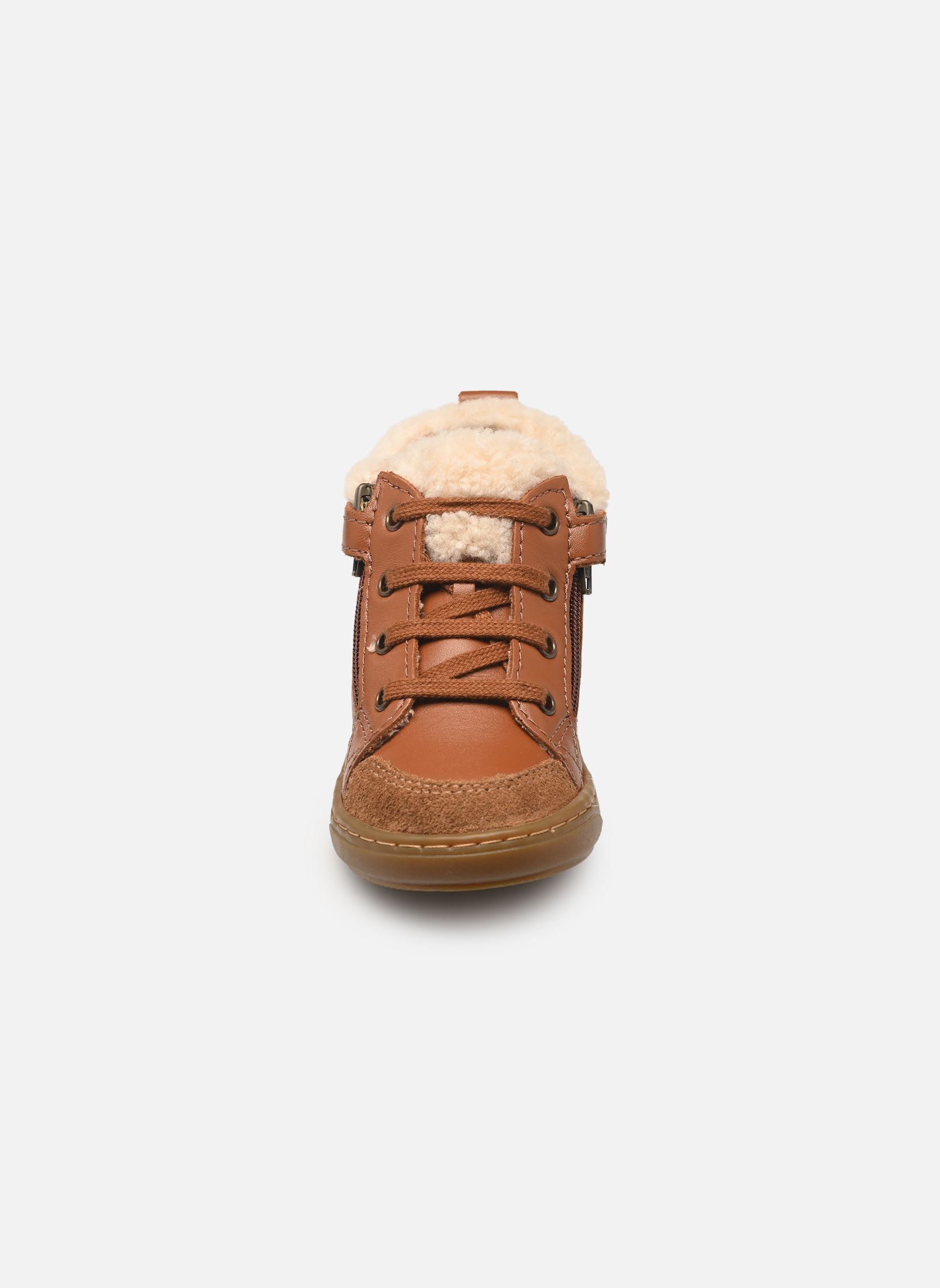 Chaussures premiers pas Bouba Zip Wool garçon marron Shoo Pom Chaussures premiers pas Bouba Zip Wool garçon marron DK CAMEL
