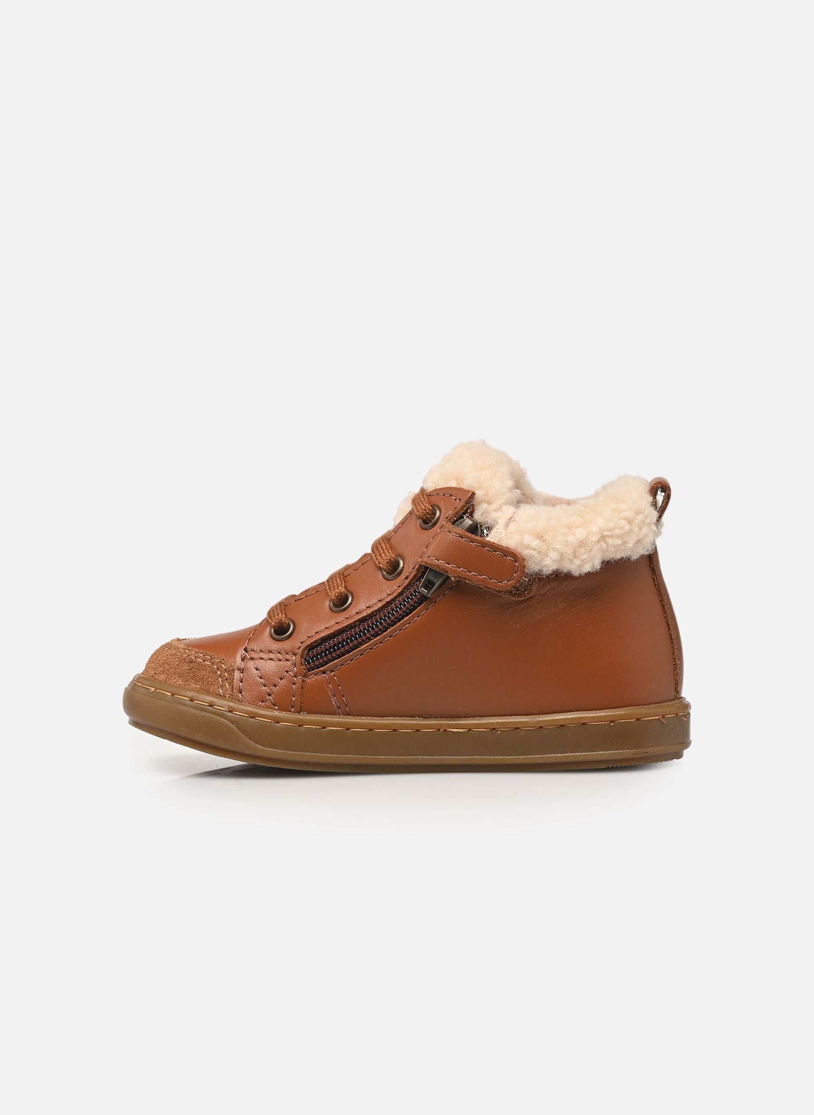 Chaussures premiers pas Bouba Zip Wool garçon marron Shoo Pom Chaussures premiers pas Bouba Zip Wool garçon marron DK CAMEL
