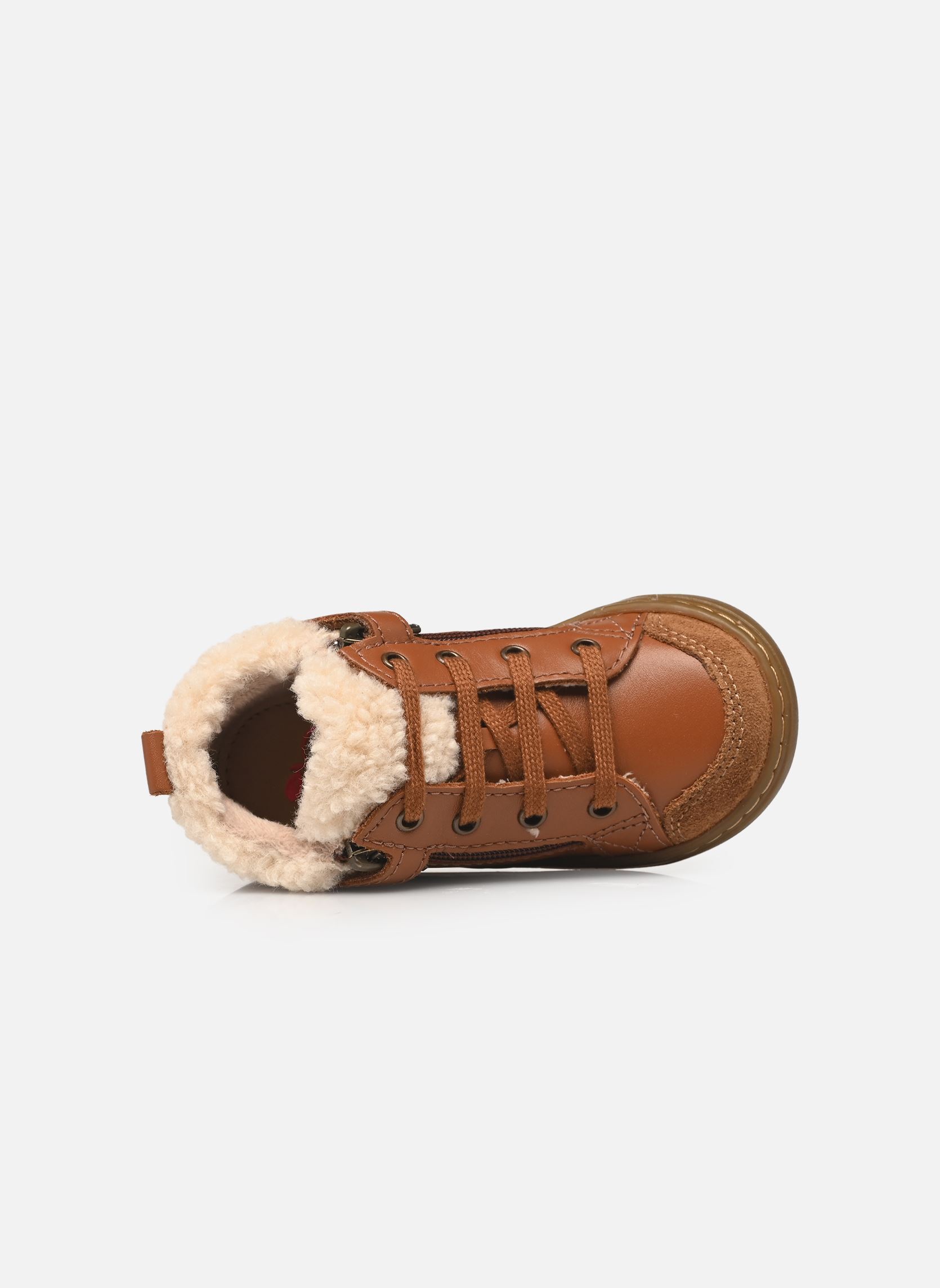 Chaussures premiers pas Bouba Zip Wool garçon marron Shoo Pom Chaussures premiers pas Bouba Zip Wool garçon marron DK CAMEL