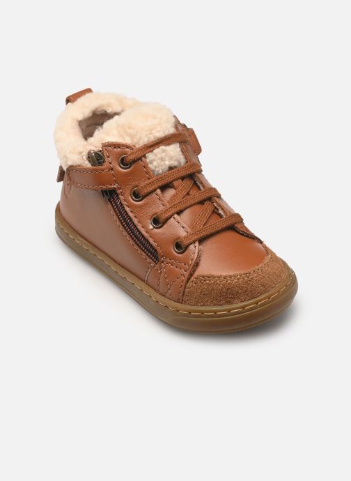 Shoo Pom Babyschoenen Bouba Zip Wool jongens bruin