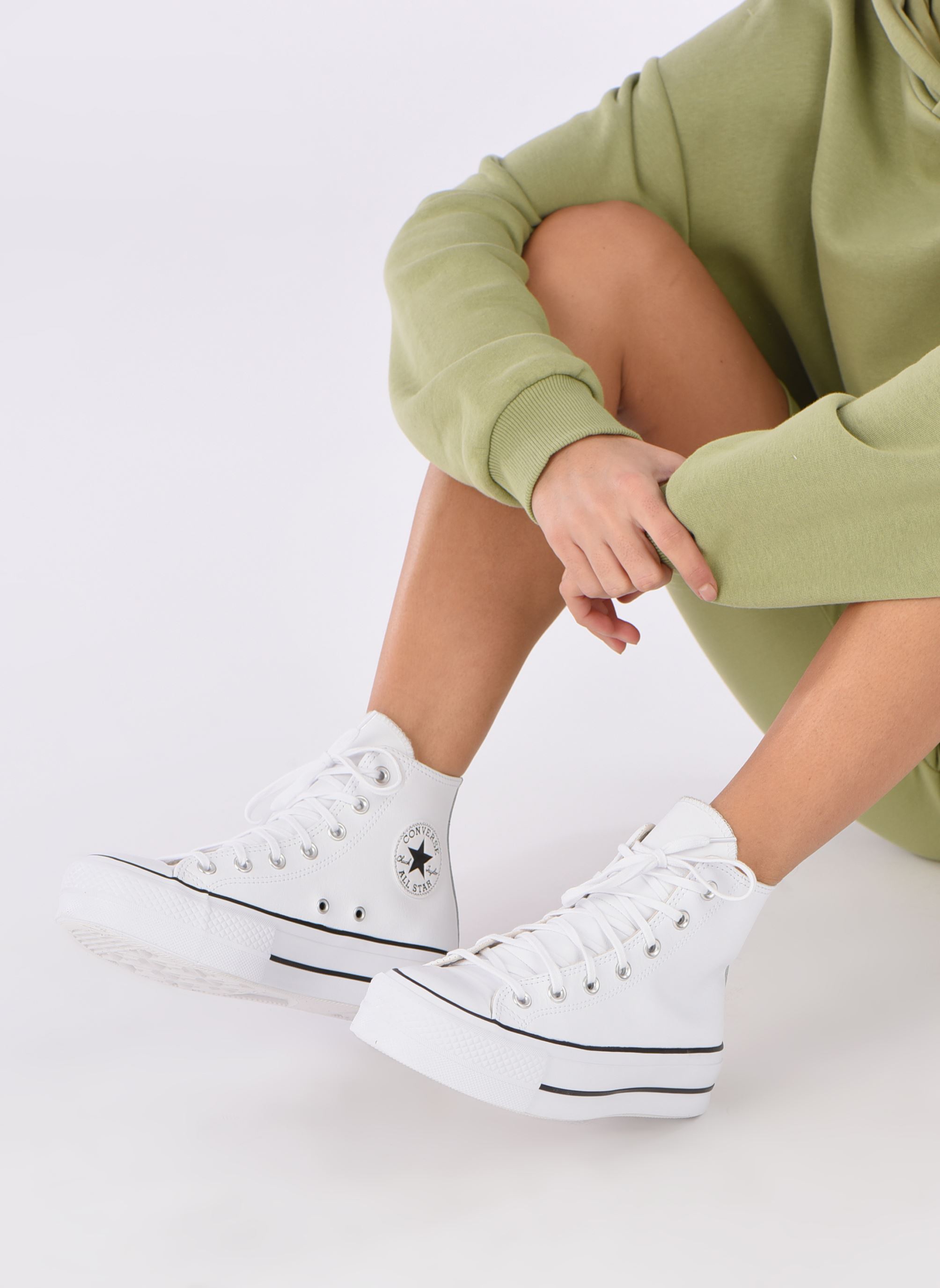 Baskets montantes Chuck Taylor Lift Clean Hi femme blanc Converse Baskets montantes Chuck Taylor Lift Clean Hi femme blanc WHITEBLACKWHITE