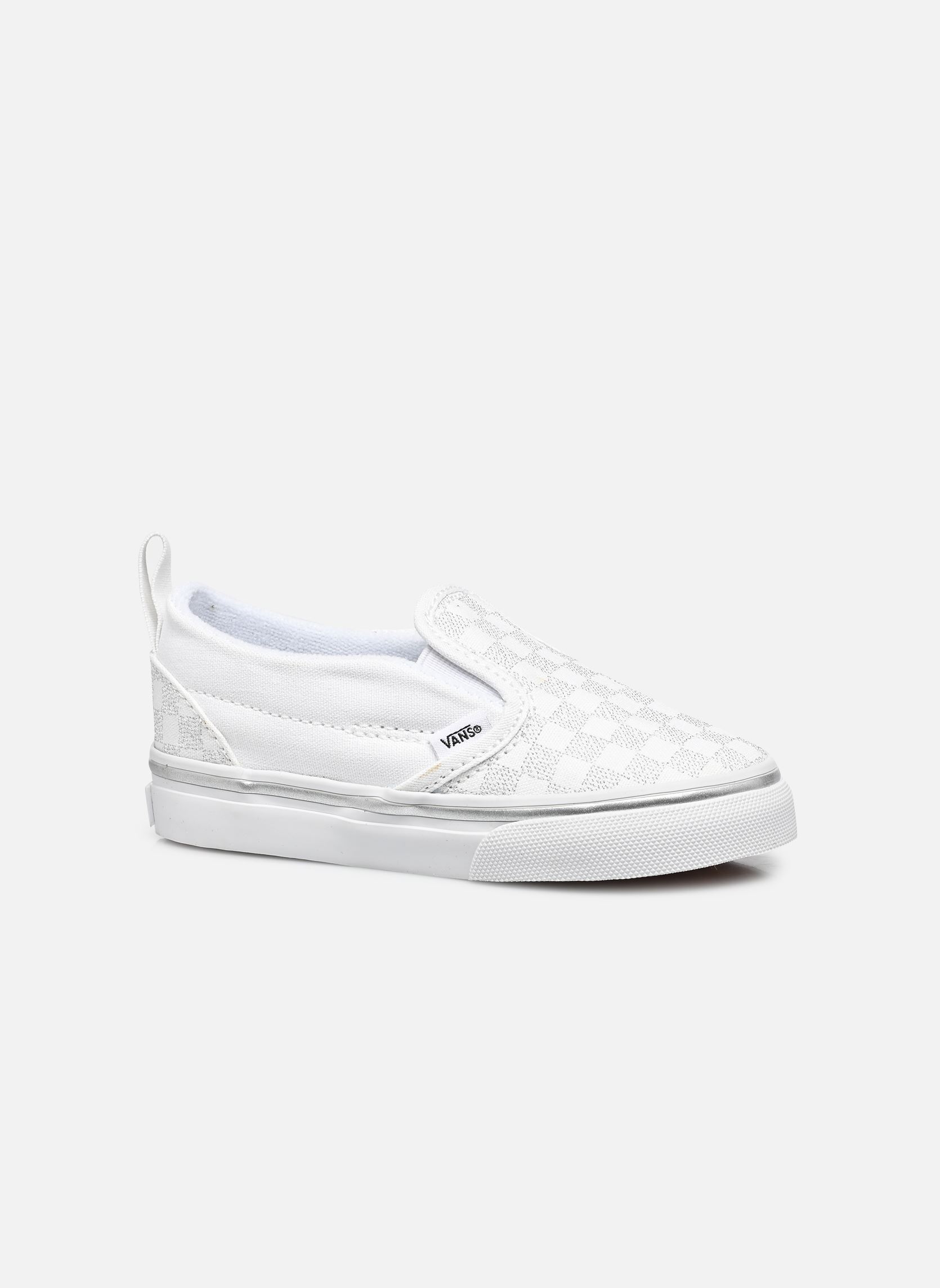 Baskets Slip-On V garçon blanc Vans Baskets Slip-On V garçon blanc METALLIC CHECKRBRD SILVER/TRUE