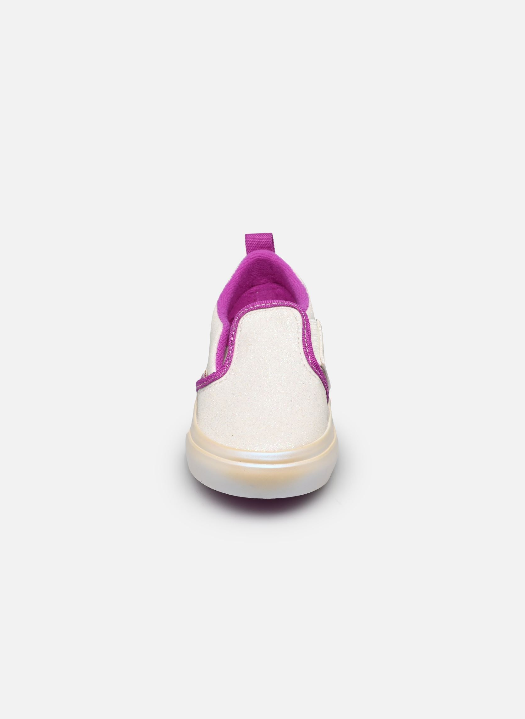 Baskets Slip-On V fille blanc Vans Baskets Slip-On V fille blanc WHP - GLITTER PEARL WHITE/PUR