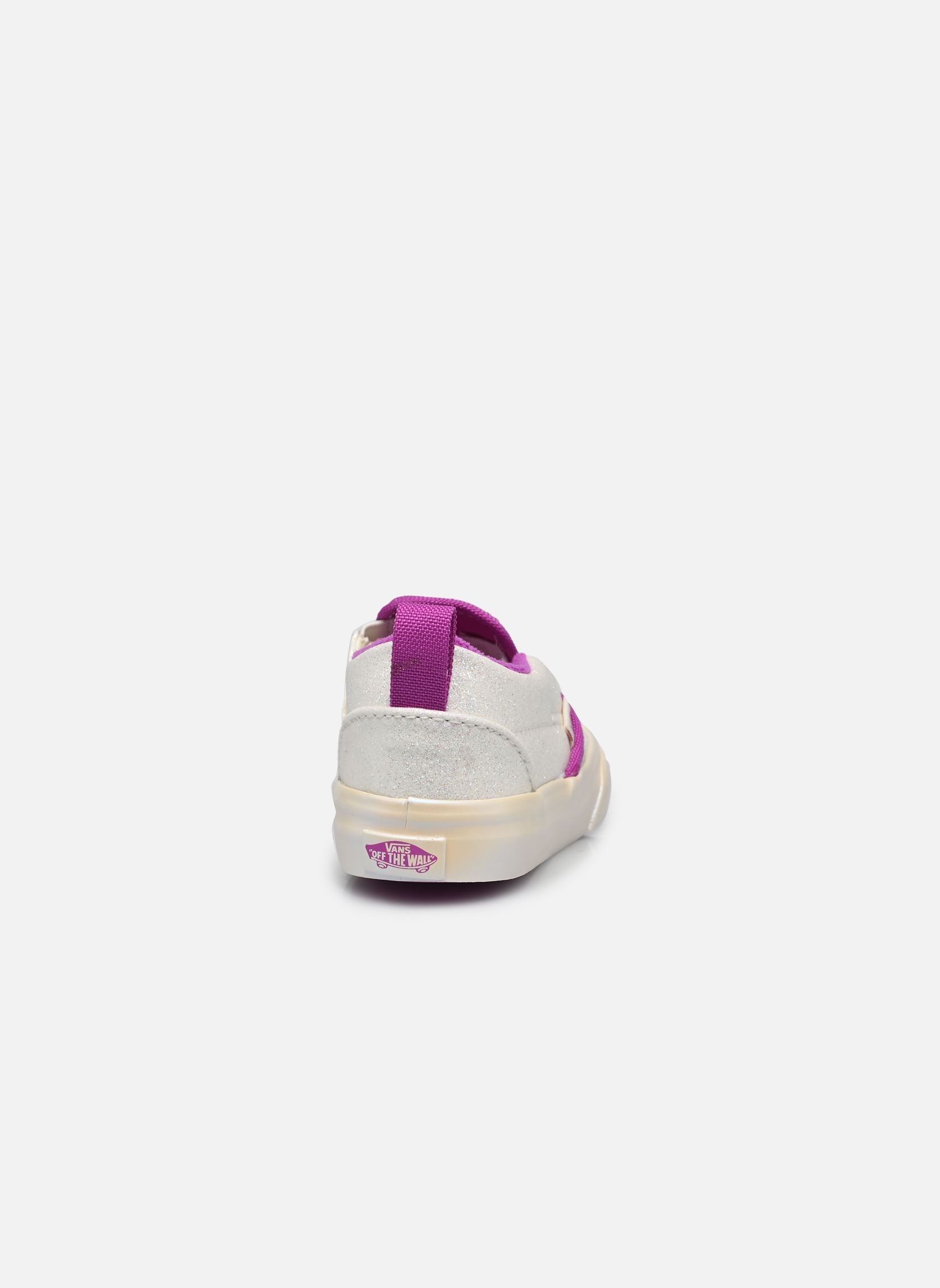 Baskets Slip-On V fille blanc Vans Baskets Slip-On V fille blanc WHP - GLITTER PEARL WHITE/PUR