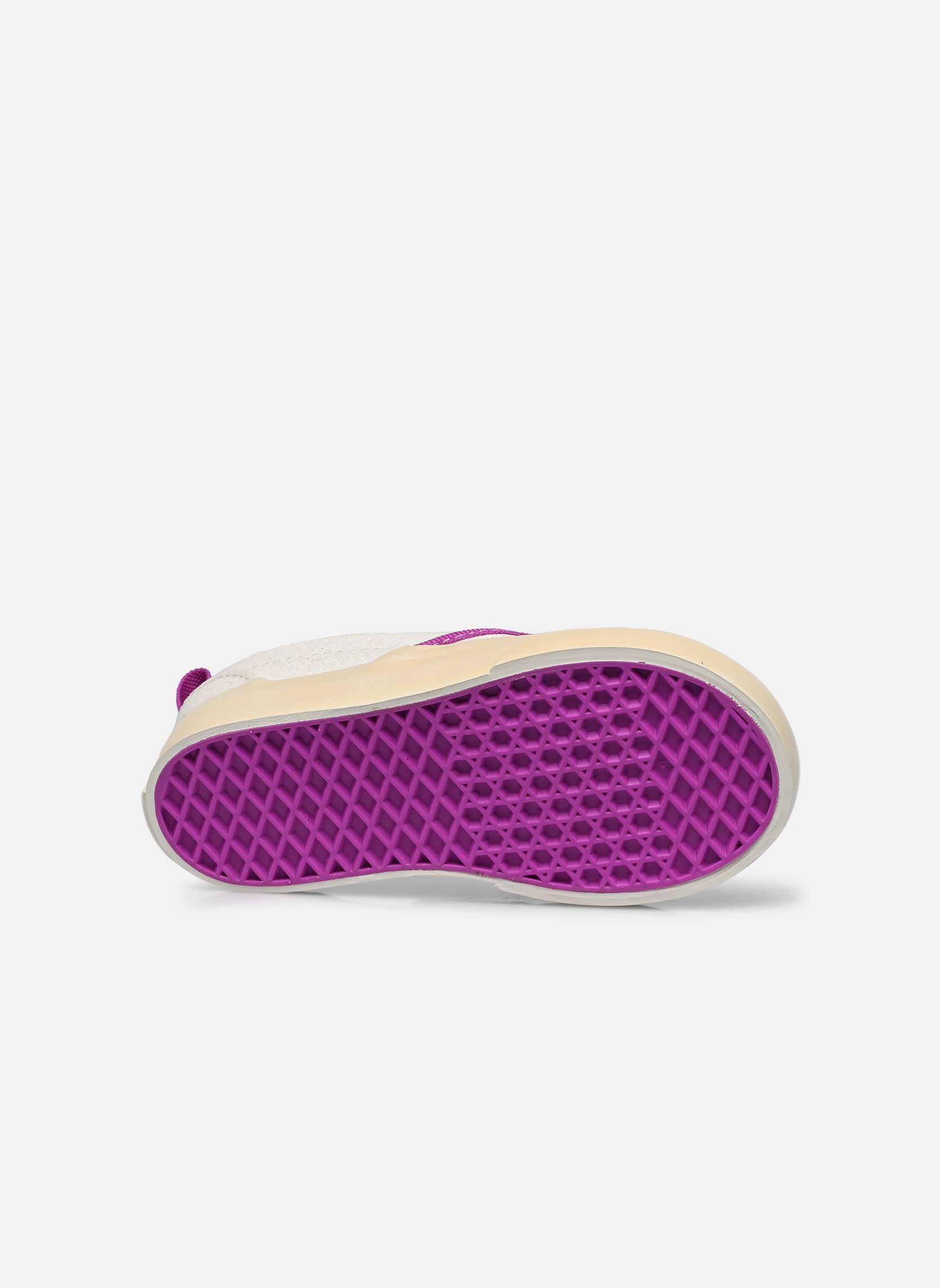 Baskets Slip-On V fille blanc Vans Baskets Slip-On V fille blanc WHP - GLITTER PEARL WHITE/PUR