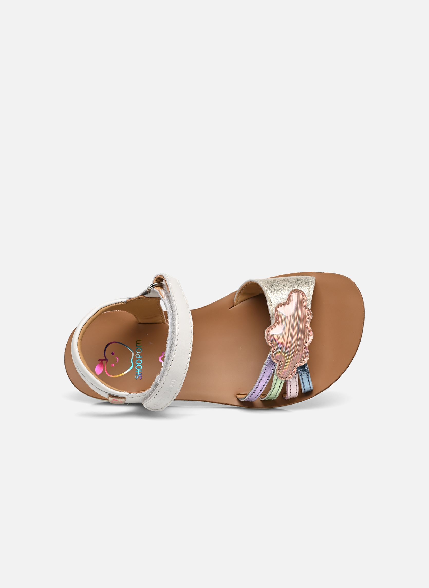 Sandales Goa Multi fille multicolore Shoo Pom Sandales Goa Multi fille multicolore WHITE PLATINE-METAL