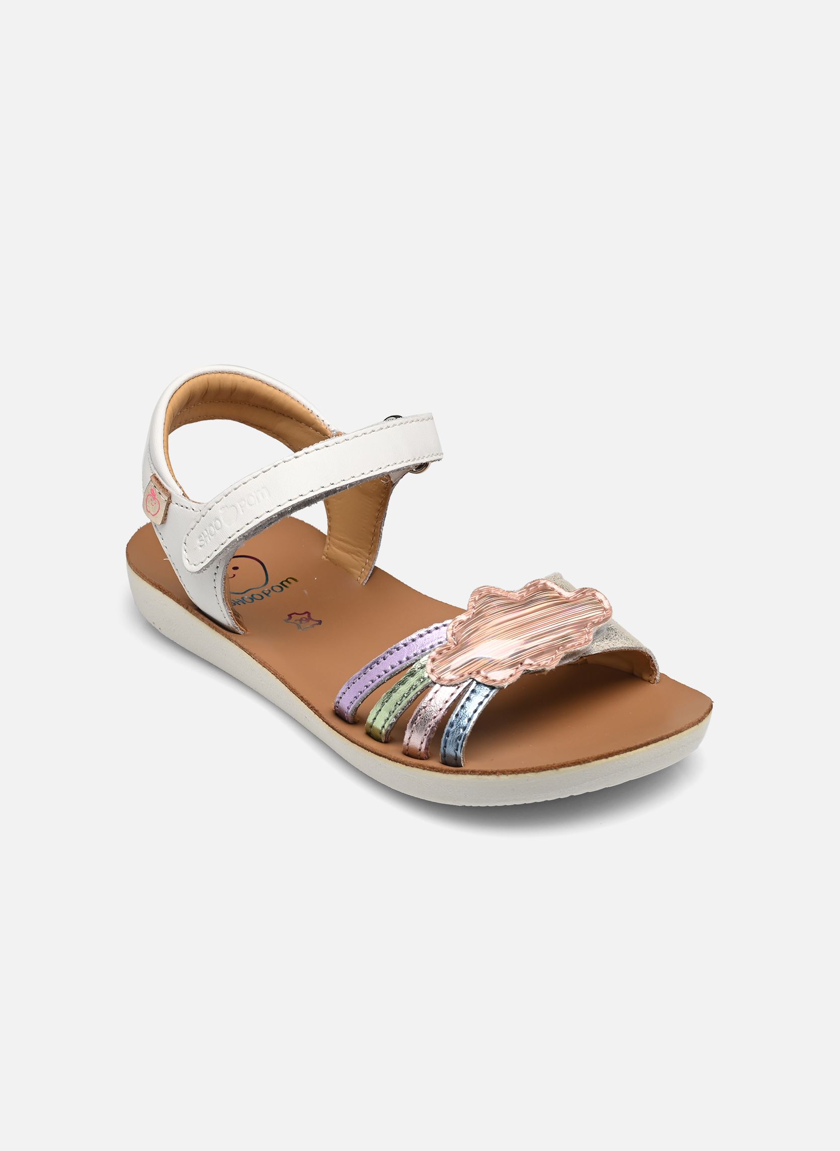 Sandales Goa Multi fille multicolore Shoo Pom Sandales Goa Multi fille multicolore WHITE PLATINE-METAL