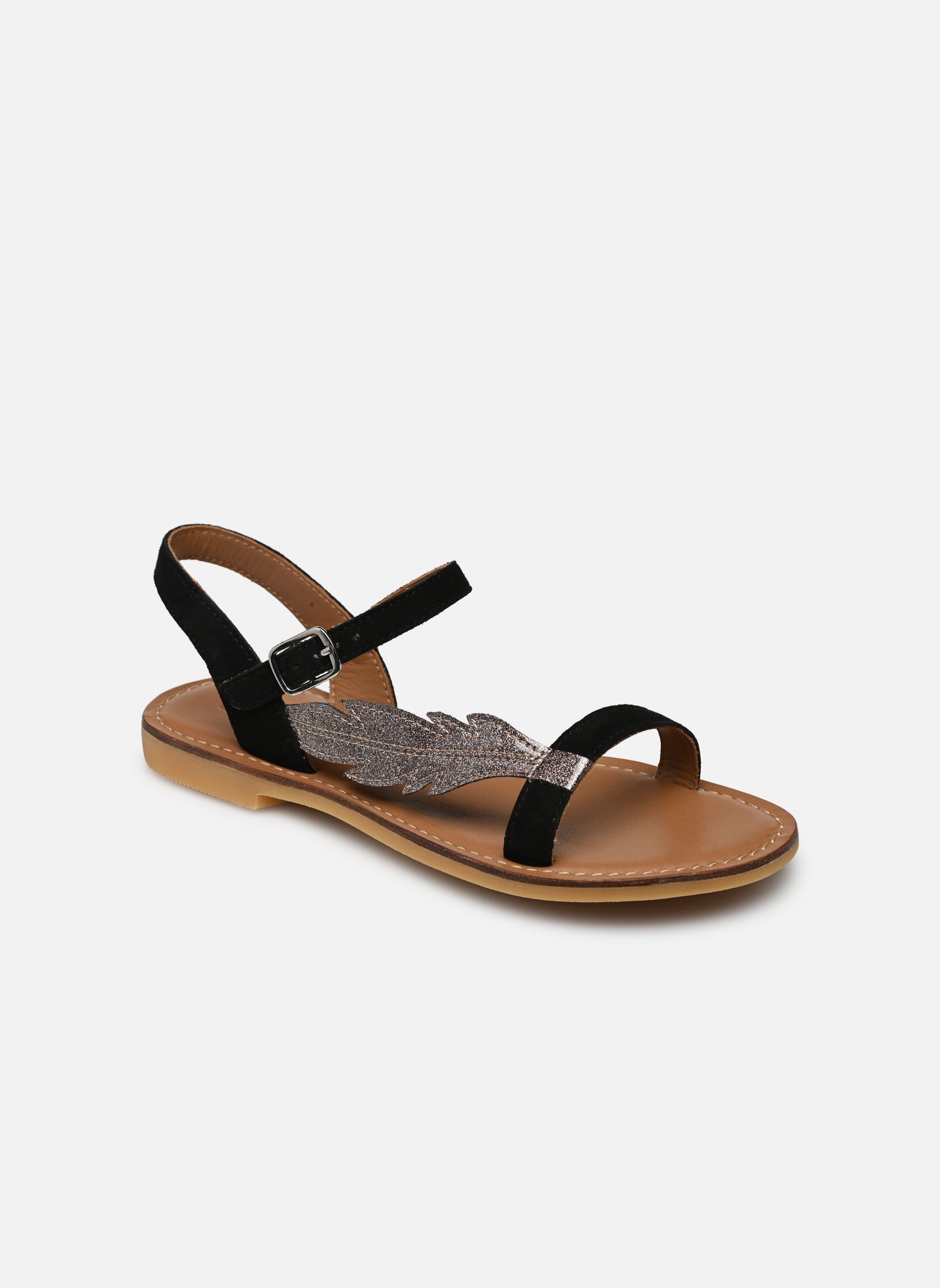 Sandalen Lazar Feather meisjes zwart Adolie Sandalen Lazar Feather meisjes zwart BLACK - OXY