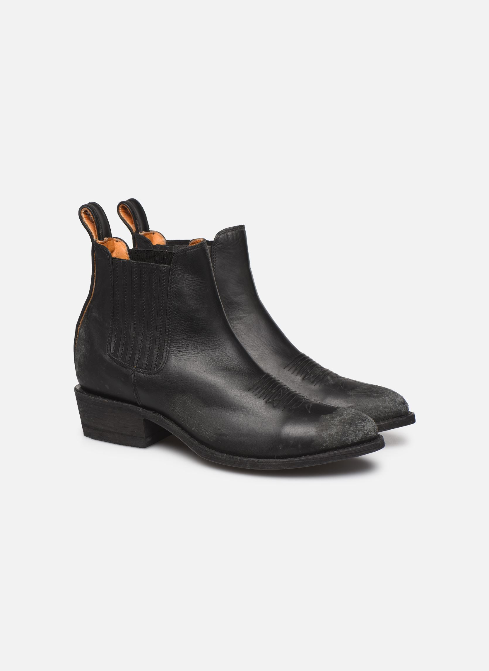 Botines tipo vaquero Estudio Bis mujer negro Mexicana Botines tipo vaquero Estudio Bis mujer negro BLACK RANCHERO COWHIDE