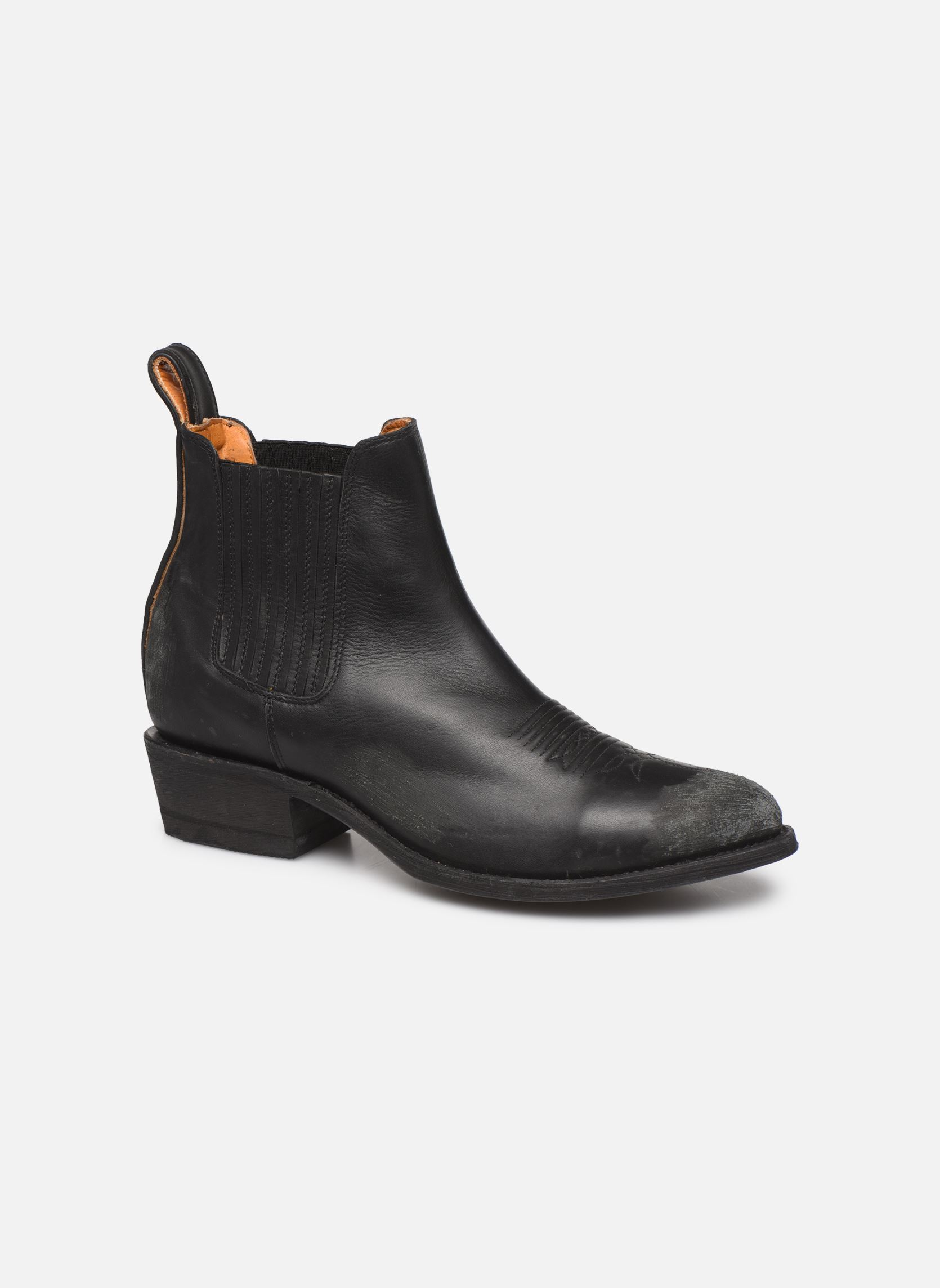 Botines tipo vaquero Estudio Bis mujer negro Mexicana Botines tipo vaquero Estudio Bis mujer negro BLACK RANCHERO COWHIDE