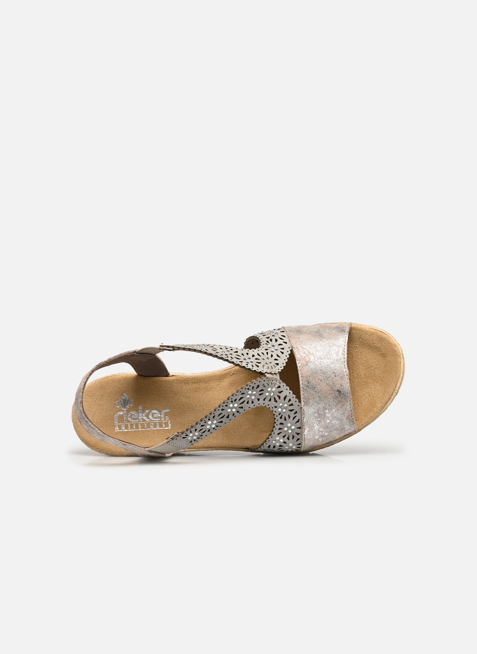 Sandales compensées et plateformes Edna femme gris Rieker Sandales compensées et plateformes Edna femme gris ROSE-METALLIC/CEMENT
