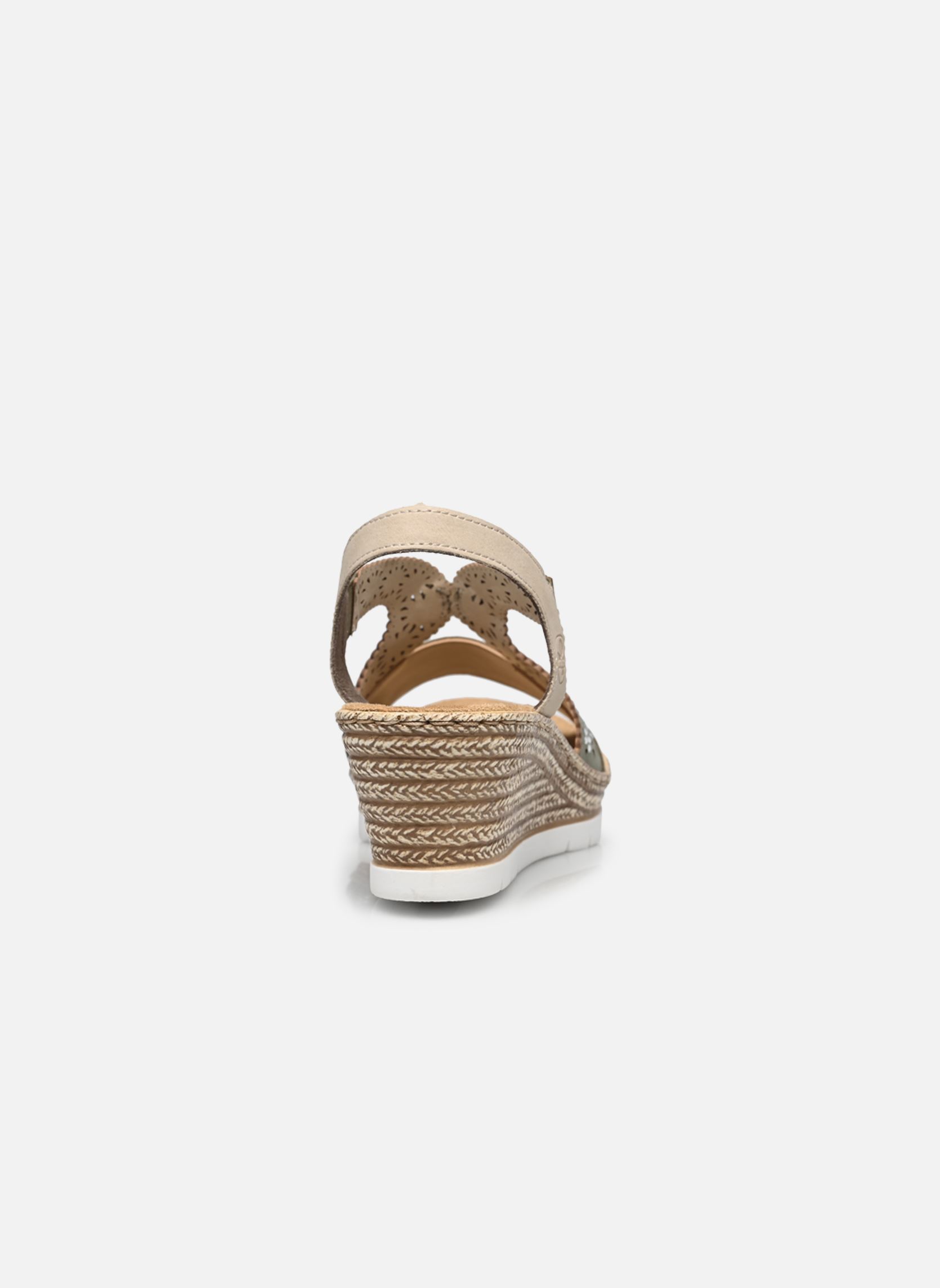 Sandalen met sleehak en plateau Edna dames groen Rieker Sandalen met sleehak en plateau Edna dames groen VERT