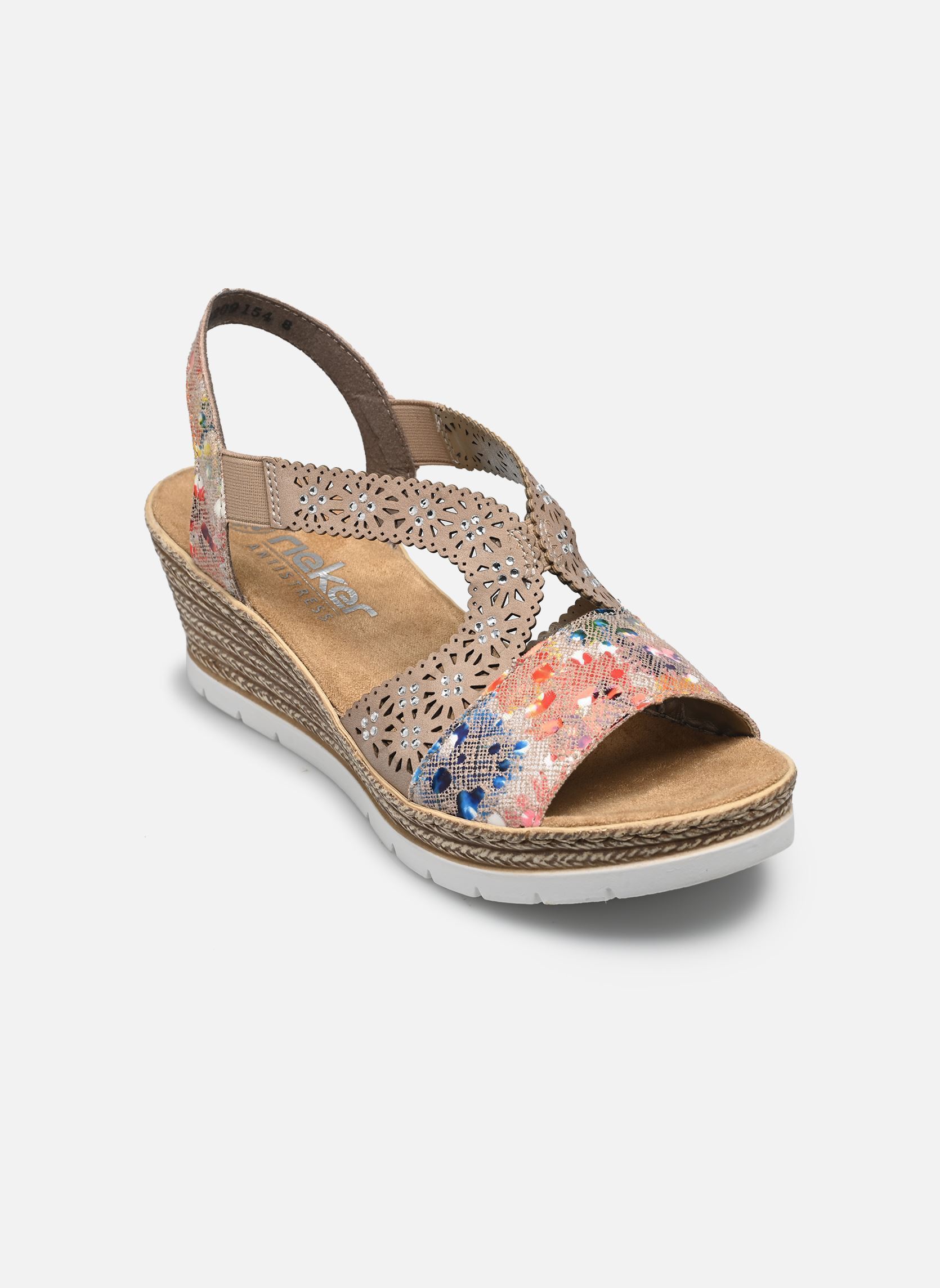 Sandales compensées et plateformes Edna femme multicolore Rieker Sandales compensées et plateformes Edna femme multicolore MULTICOLORE
