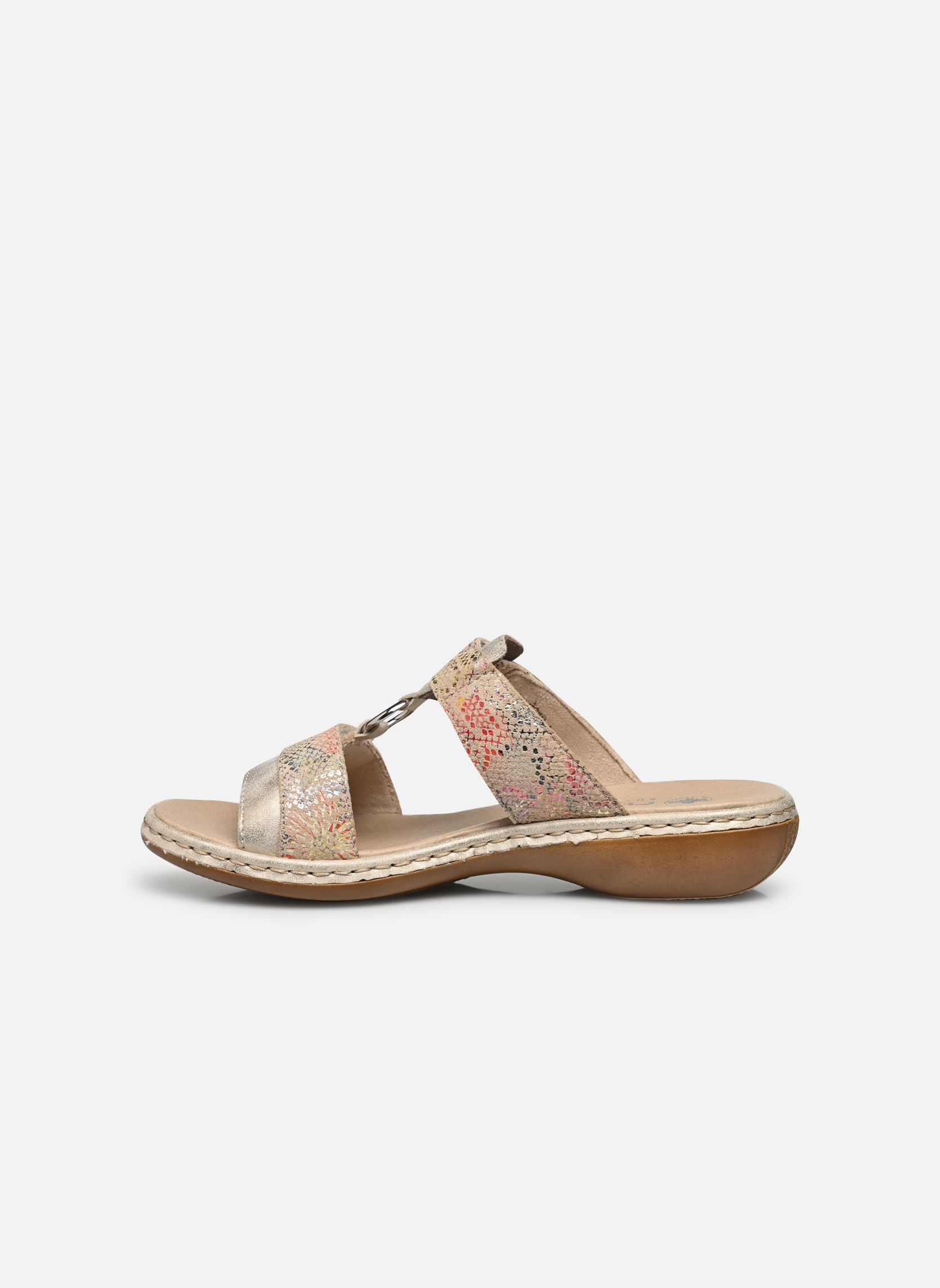 Mules Iama 659X6 femme beige Rieker Mules Iama 659X6 femme beige MUSCHEL/BEIGE-MULTI