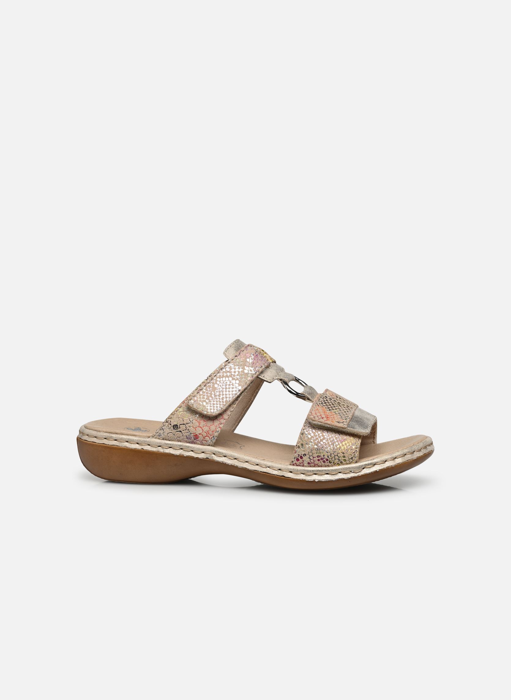 Mules Iama 659X6 femme beige Rieker Mules Iama 659X6 femme beige MUSCHEL/BEIGE-MULTI