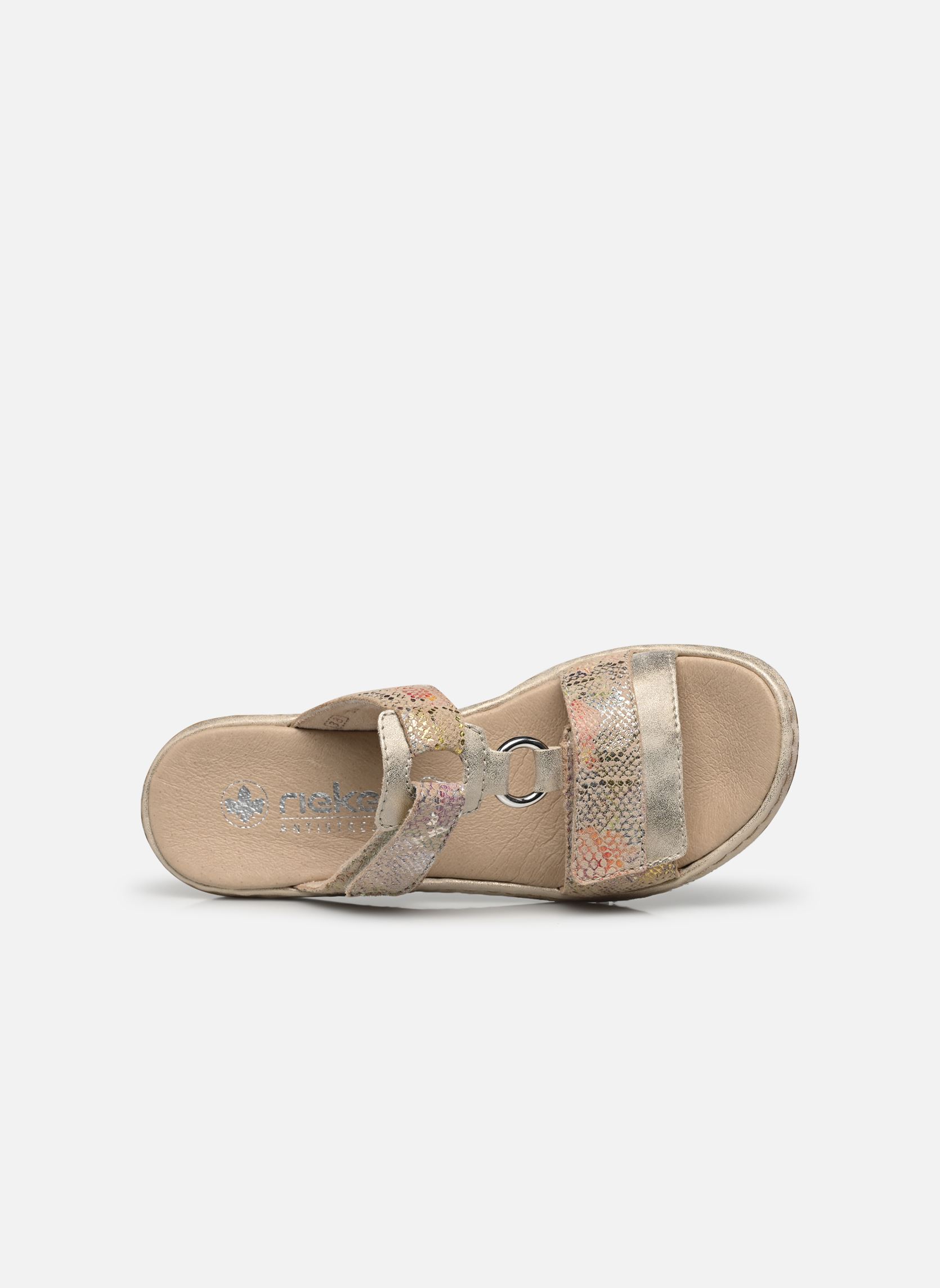 Mules Iama 659X6 femme beige Rieker Mules Iama 659X6 femme beige MUSCHEL/BEIGE-MULTI