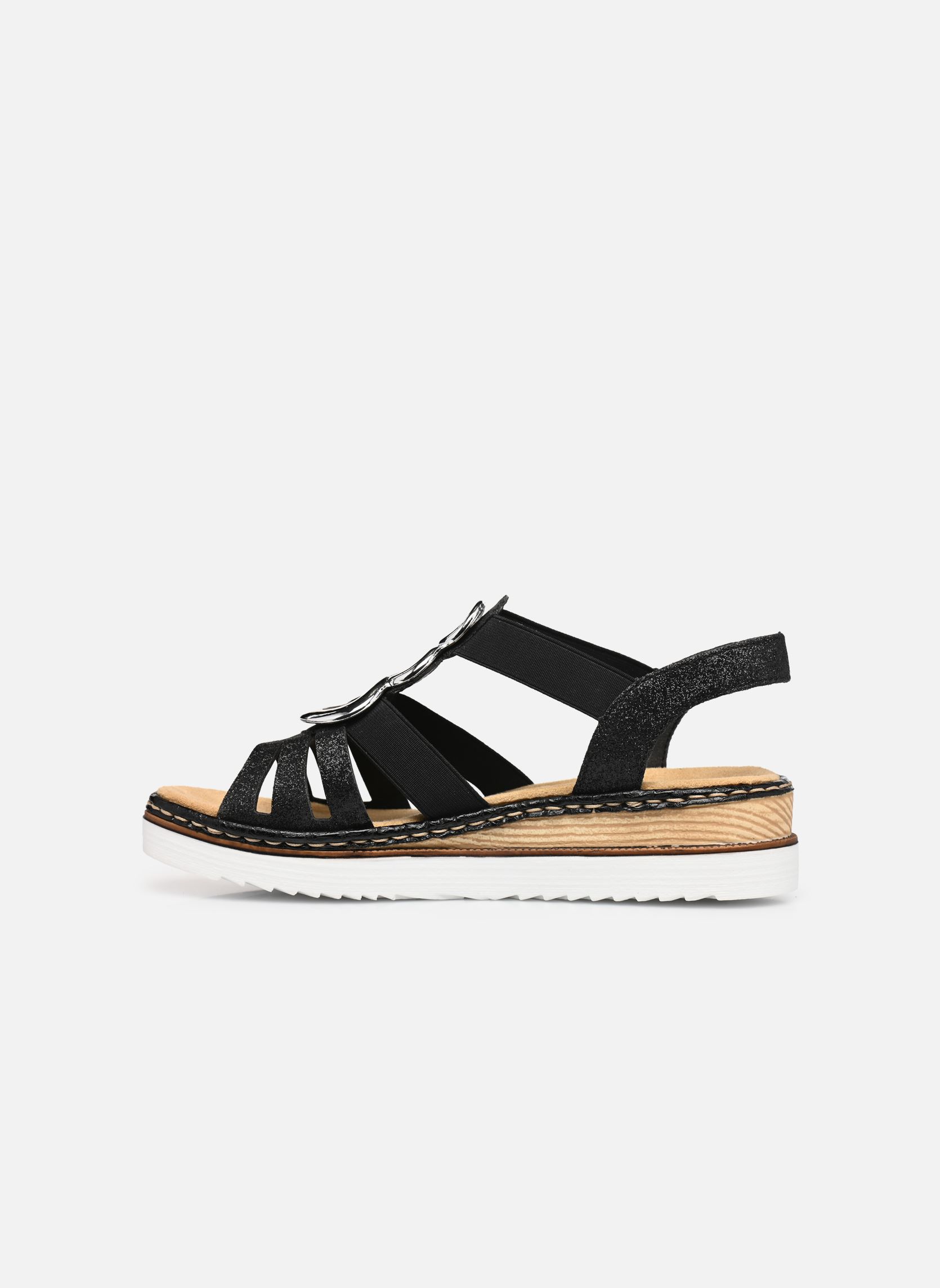 Sandalias y plataformas de cuña Laora mujer negro Rieker Sandalias y plataformas de cuña Laora mujer negro SCHWARZ/SCHWARZ