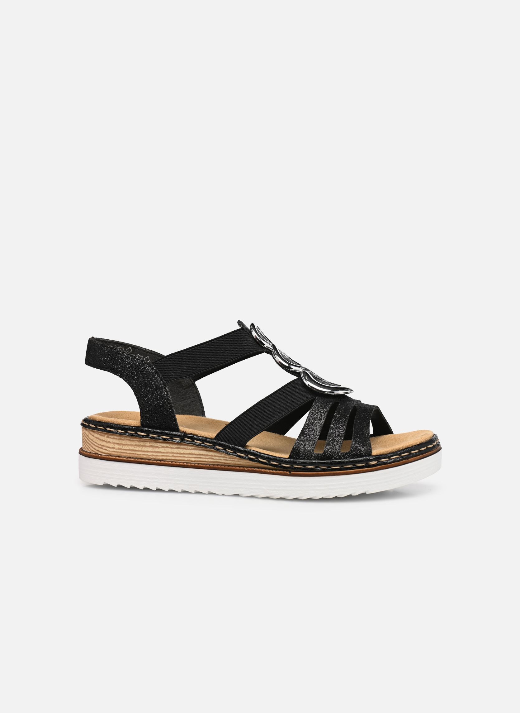 Sandalias y plataformas de cuña Laora mujer negro Rieker Sandalias y plataformas de cuña Laora mujer negro SCHWARZ/SCHWARZ