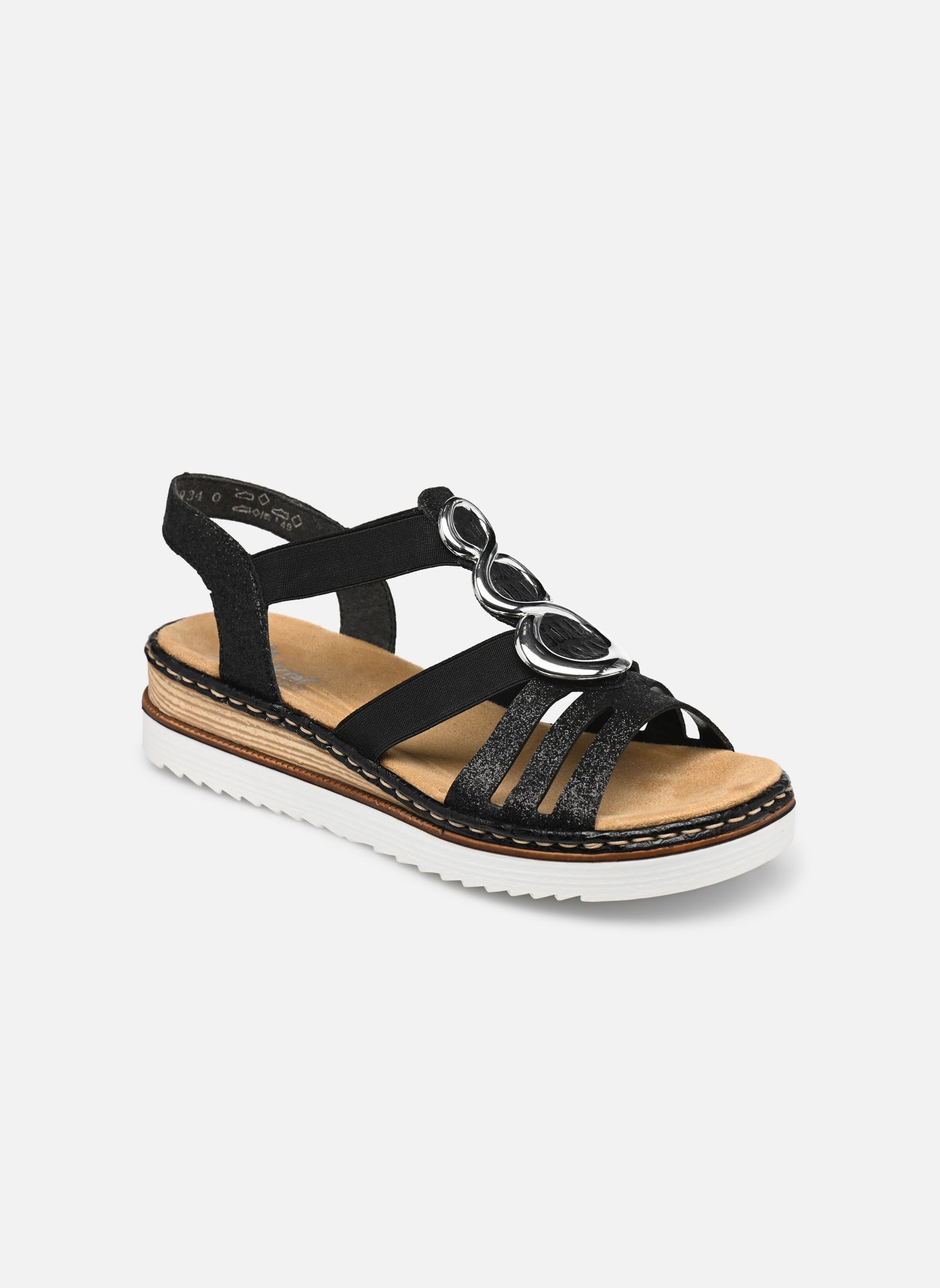 Sandalias y plataformas de cuña Laora mujer negro Rieker Sandalias y plataformas de cuña Laora mujer negro SCHWARZ/SCHWARZ